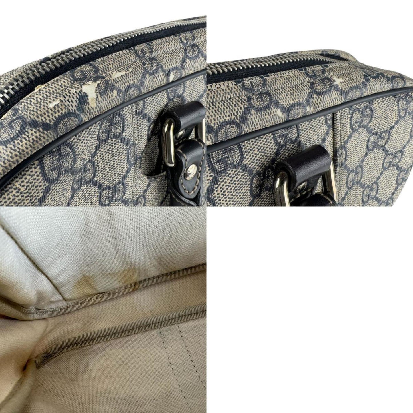 Gucci Navy Gg Supreme Handbag ( )