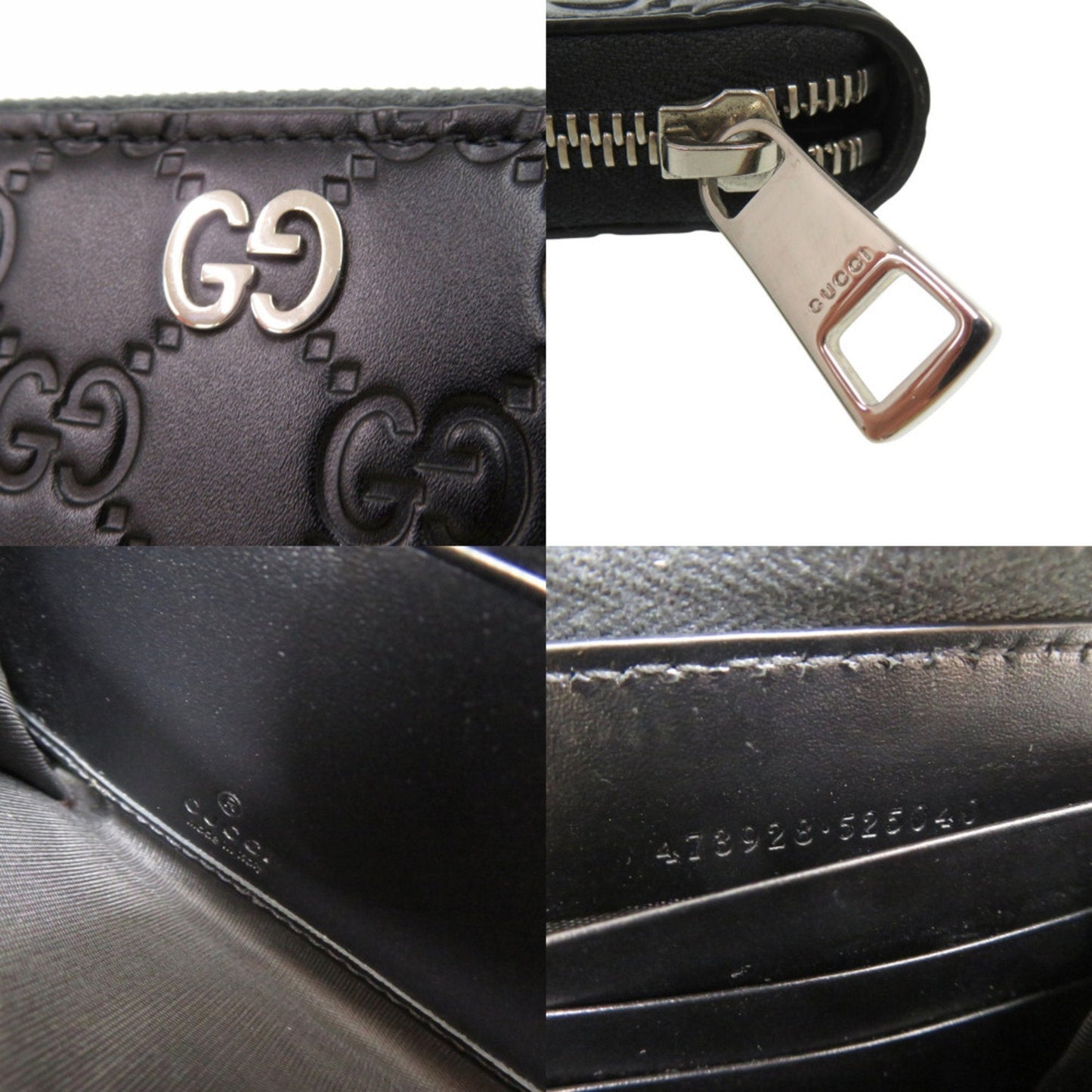 Gucci Black Leather Long Wallet (Bi-Fold) ( )
