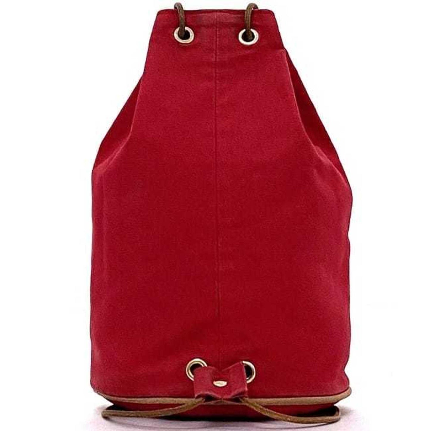 Hermes Red Color Cotton Canvas Leather Backpack ( )
