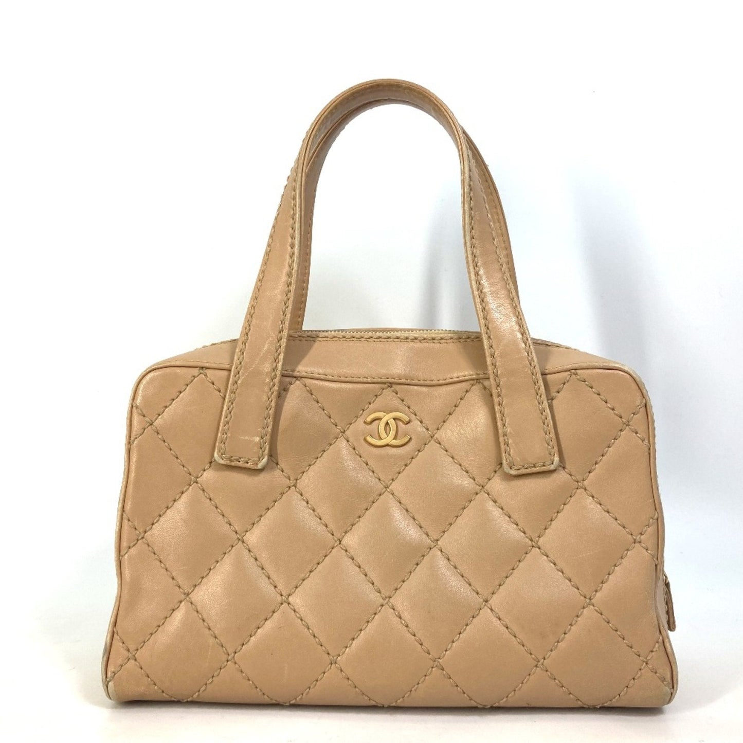 Chanel CC Mark Duffle Bag Shoulder Bag Bag Hand Bag Beige