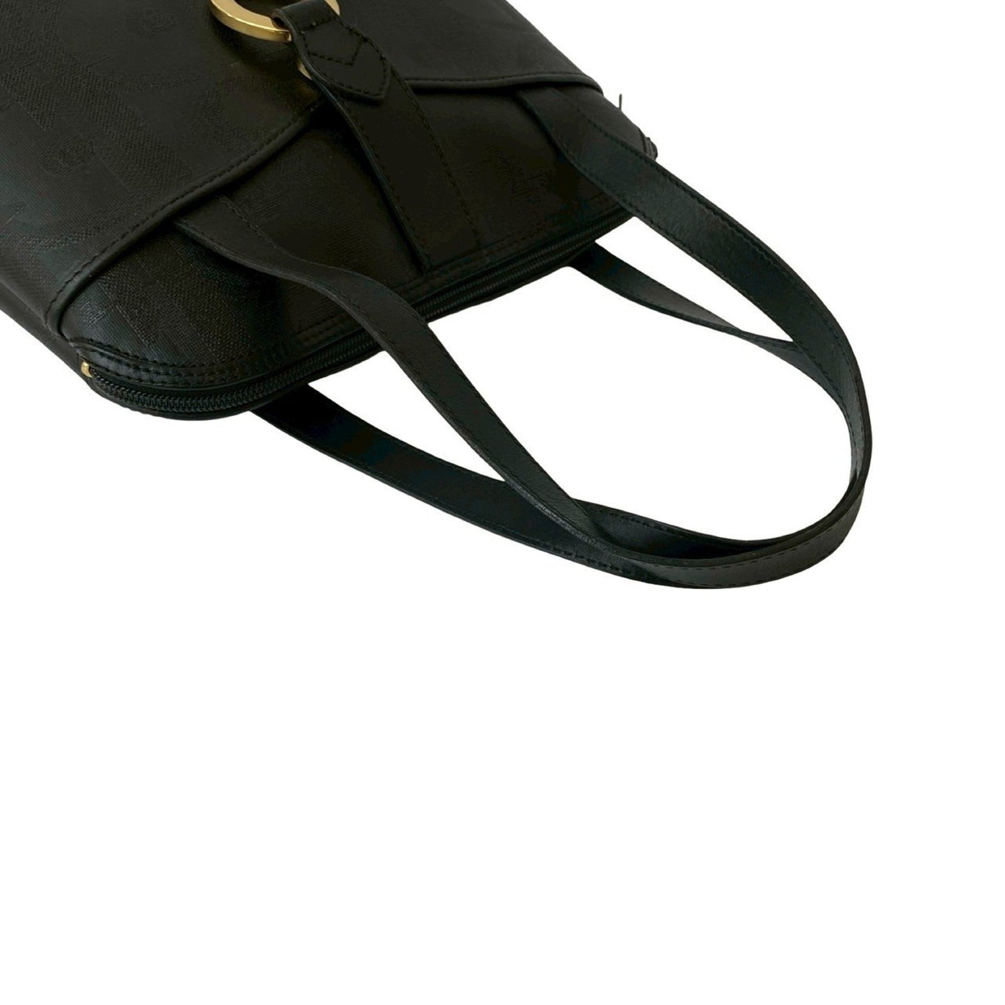 Christian Dior Black Leather Pvc Boston Bag Handbag ()
