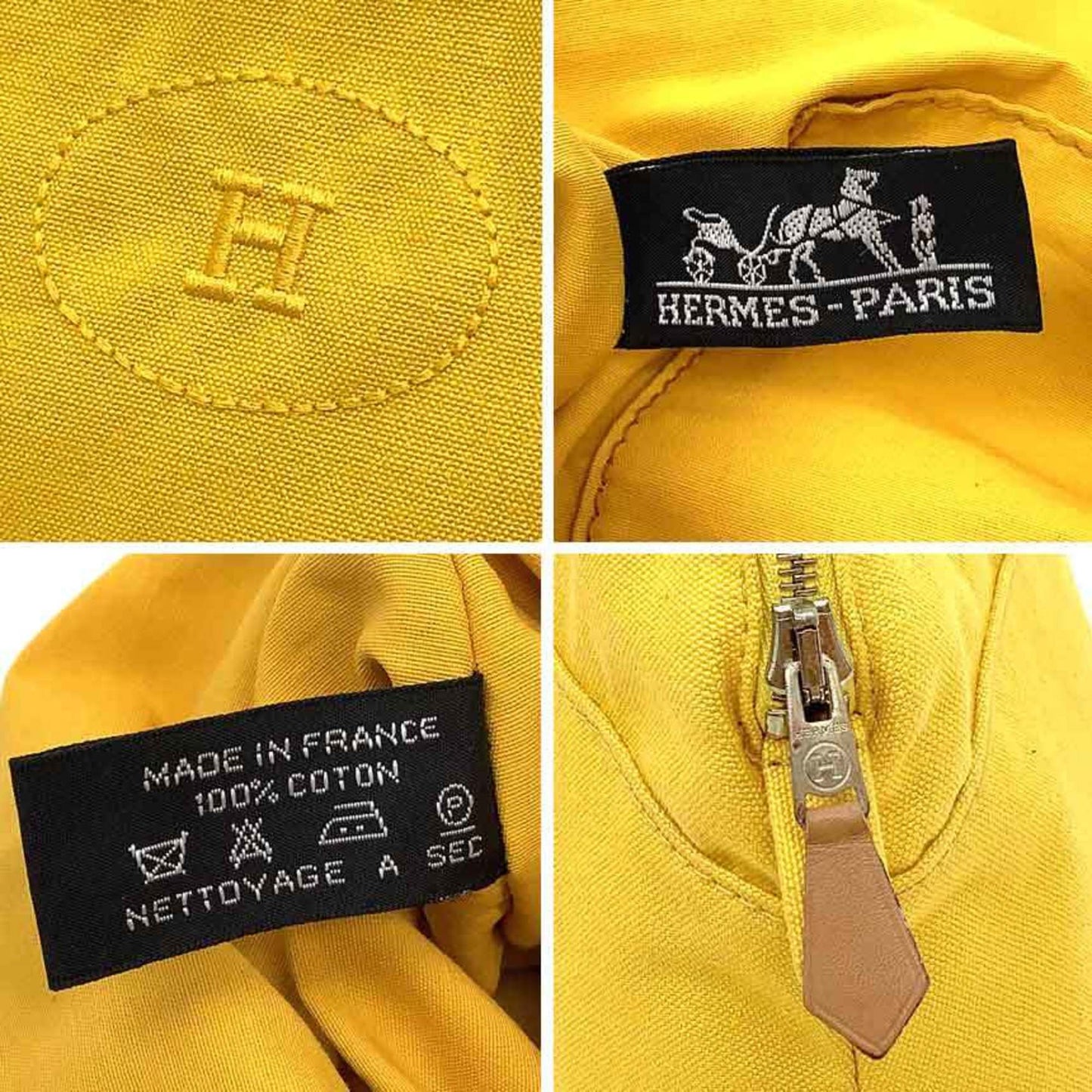 Hermes Yellow Cotton Canvas Pouch ( )