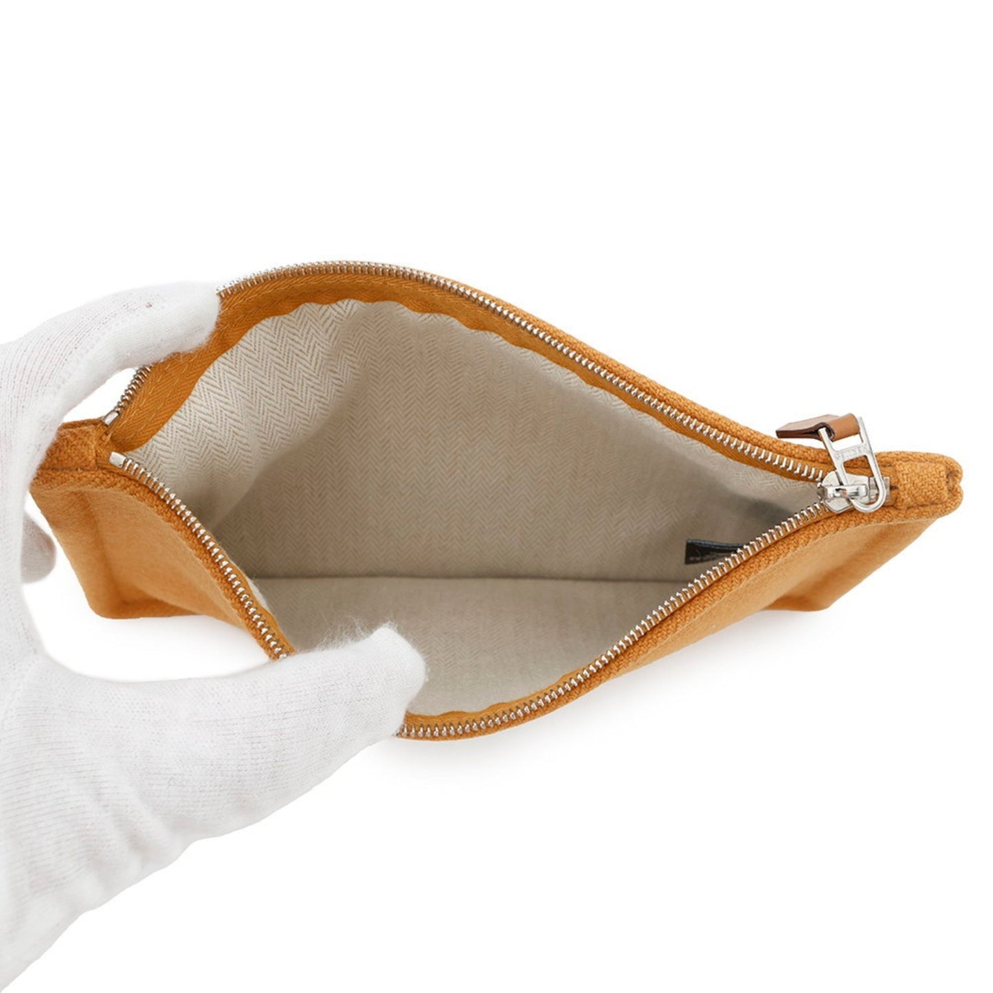 Hermes Cognac Wool 100% Pouch ( )