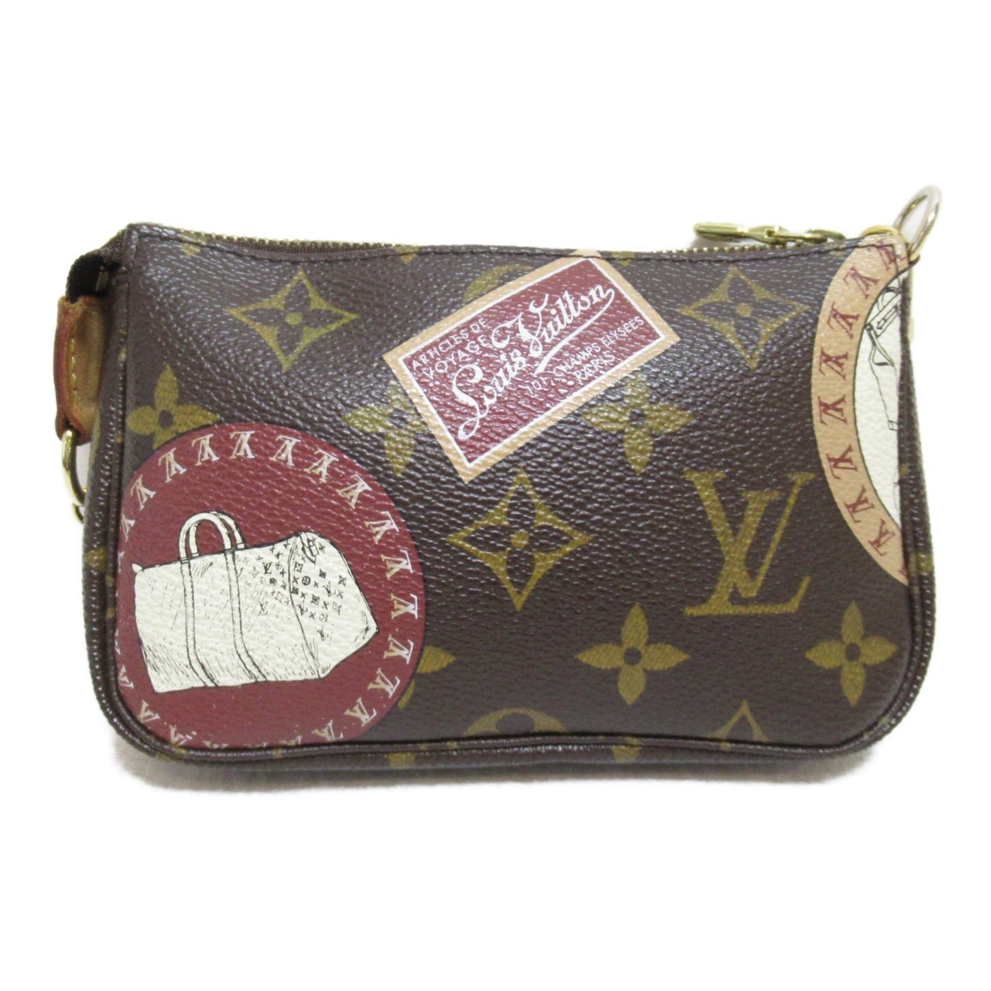 LOUIS VUITTON Mini Pochette Accessoires Accessory Pouch Brown PVC coated canvas Monogram patch M95804