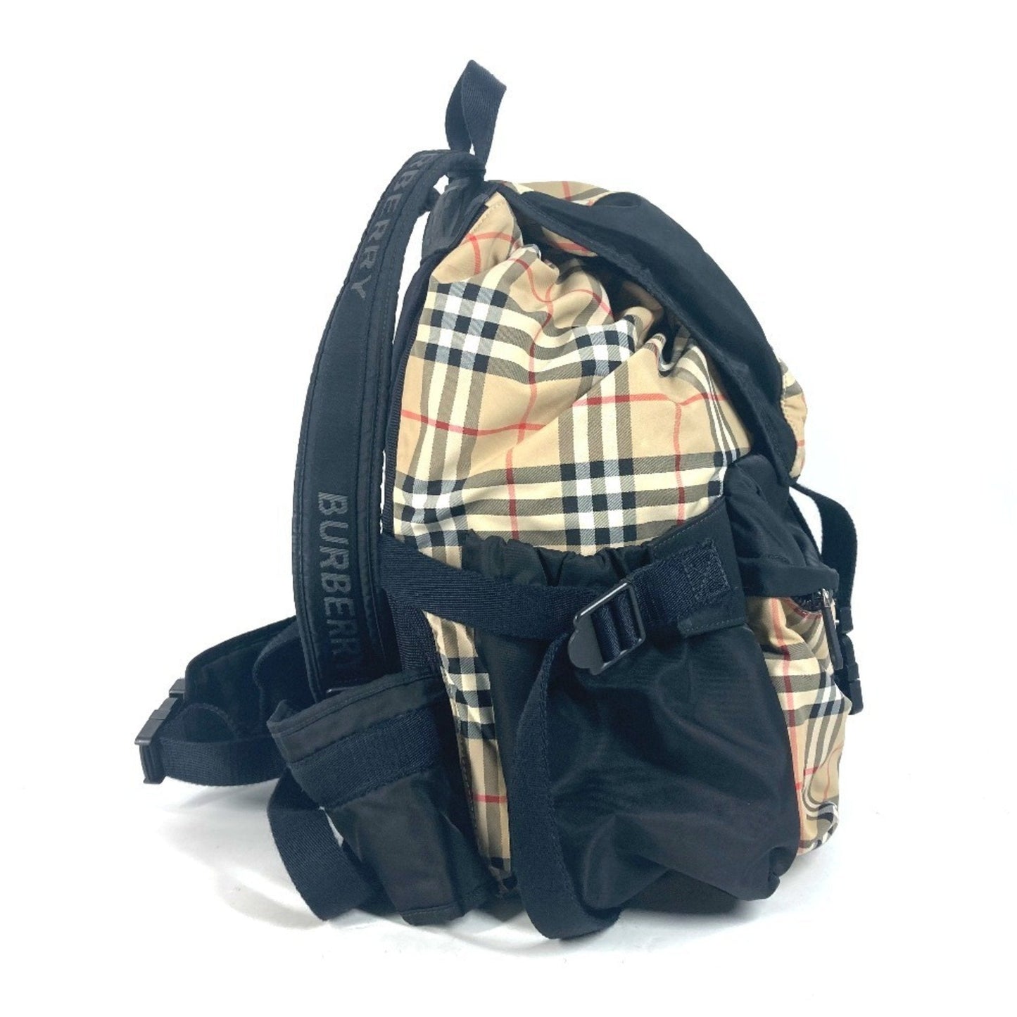Burberry Beige Black Nylon Backpack ( )