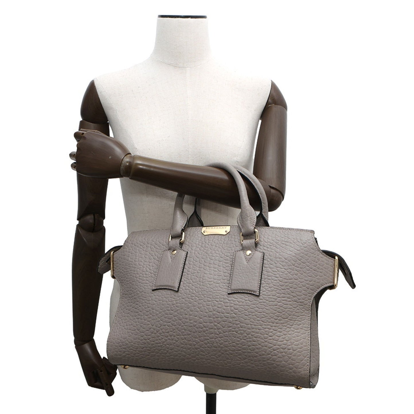 Burberry Gray Leather Handbag Shoulder Bag ( )