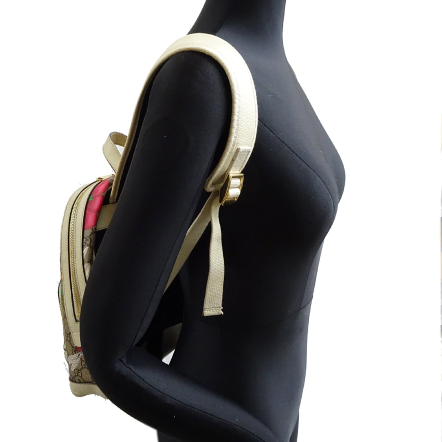 Gucci Beige White Gg Supreme Leather Backpack ( )