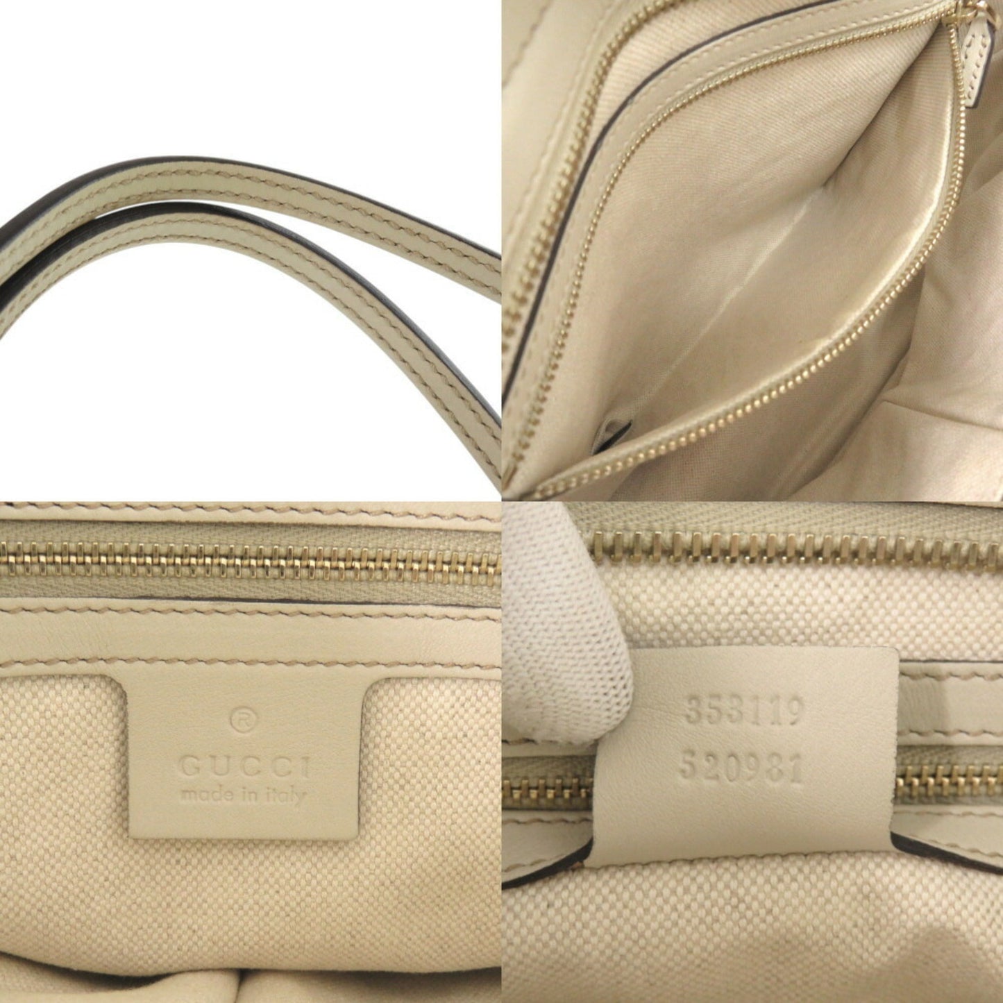 Gucci Ivory Leather Gg Leather Handbag ( )