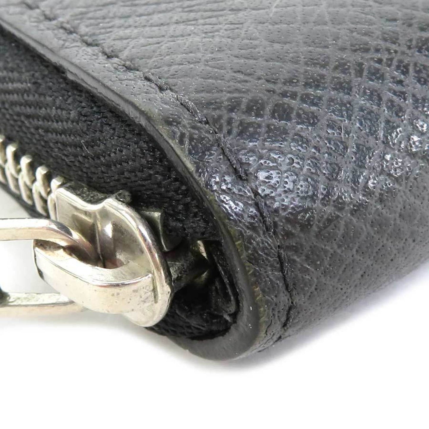 LOUIS VUITTON Coin Case Wallet Taiga Zippy Purse Ardoise Silver Men's M32832