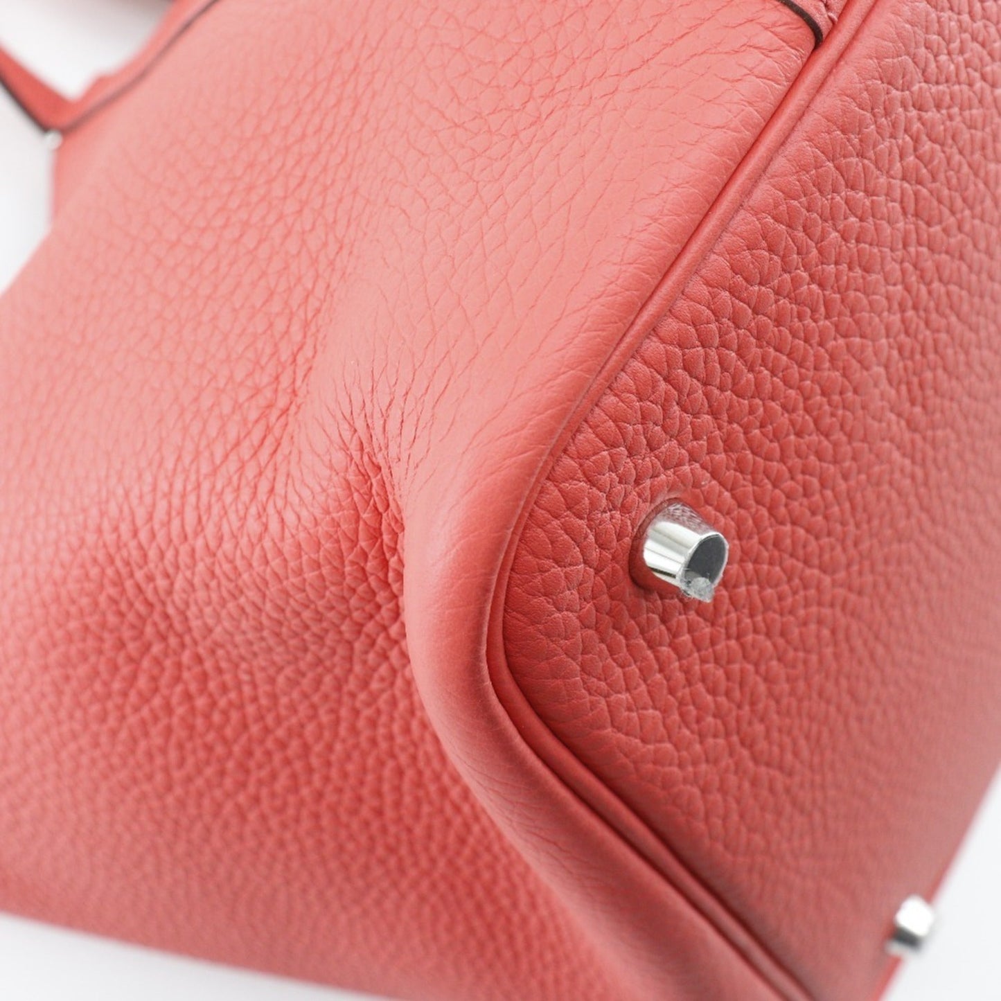 Hermes Red Color Taurillon Clemence Leather Handbag ( )