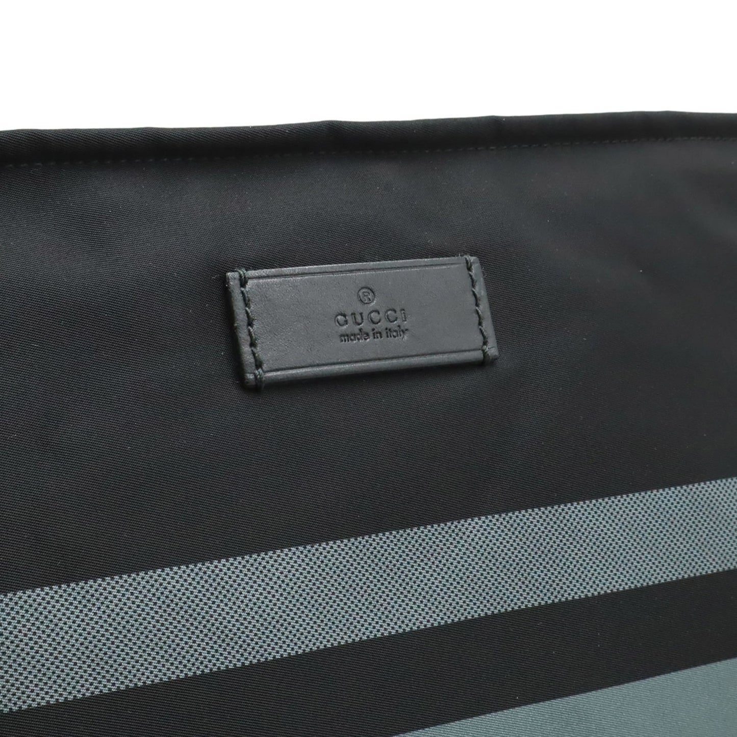 Gucci Black Gray Nylon Leather Shoulder Bag ( )