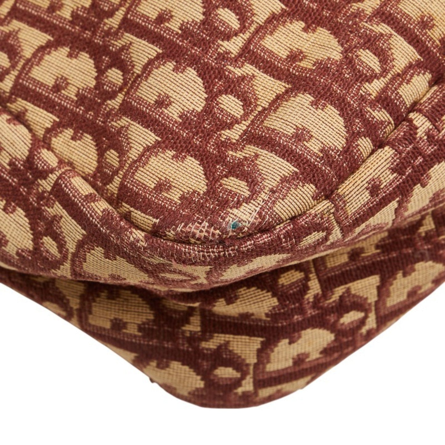 Christian Dior Trotter Red Brown Canvas Handbag Shoulder Bag ()
