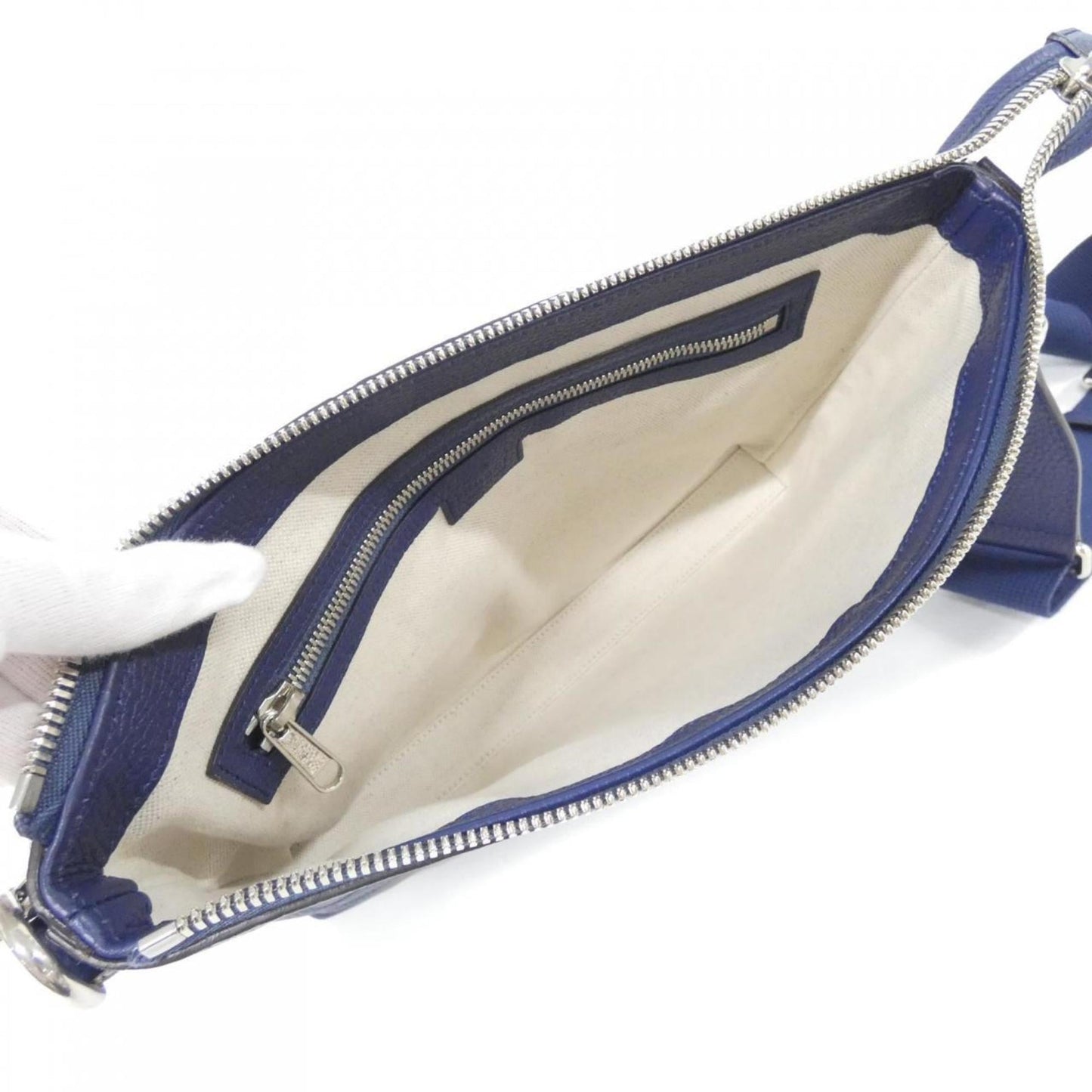 Gucci Blue Gg Leather Shoulder Bag ( )