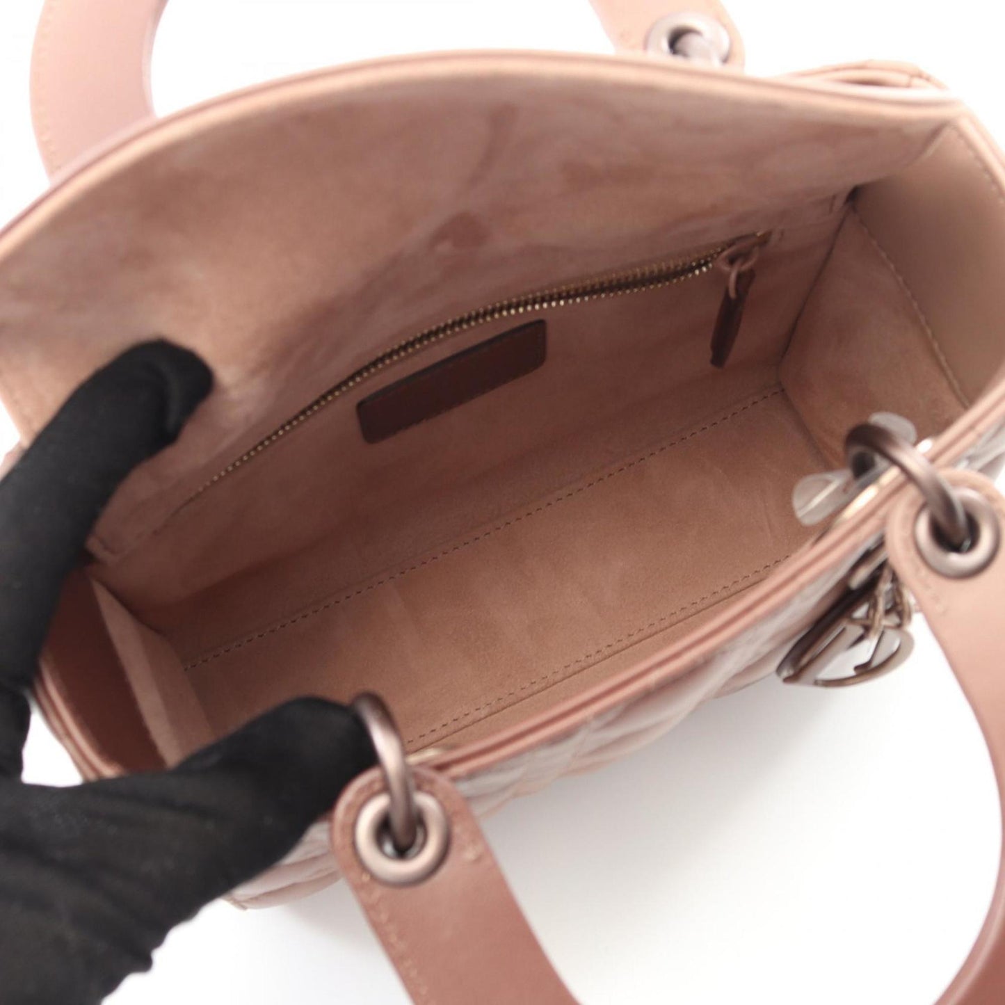 Christian Dior Lady Dior Pink Leather Handbag ()