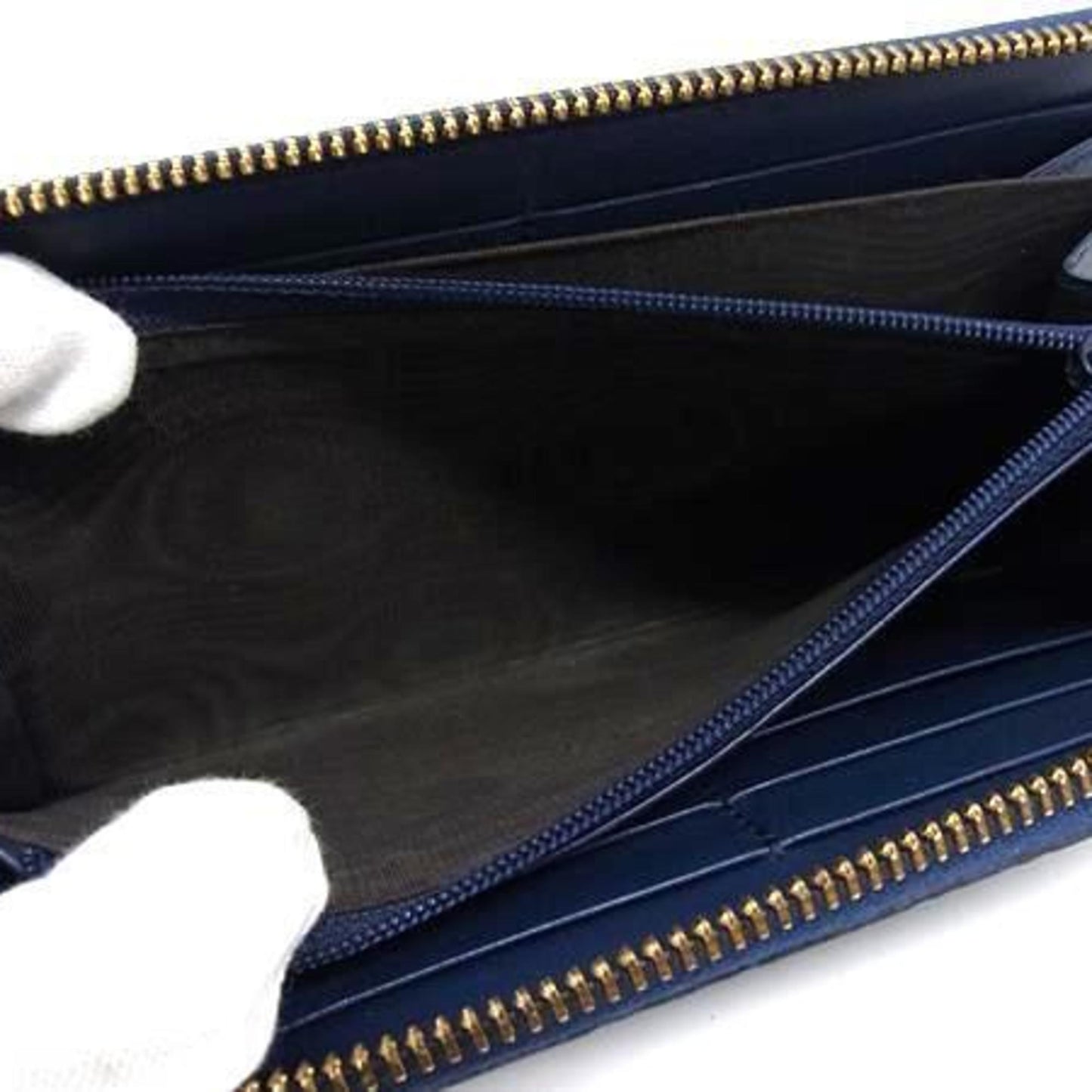 Gucci Navy Leather Long Wallet (Bi-Fold) ( )