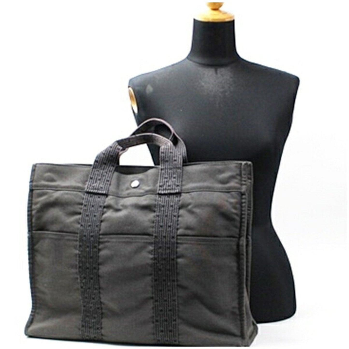 Hermes Her Line Gray Canvas Tote Bag ( )