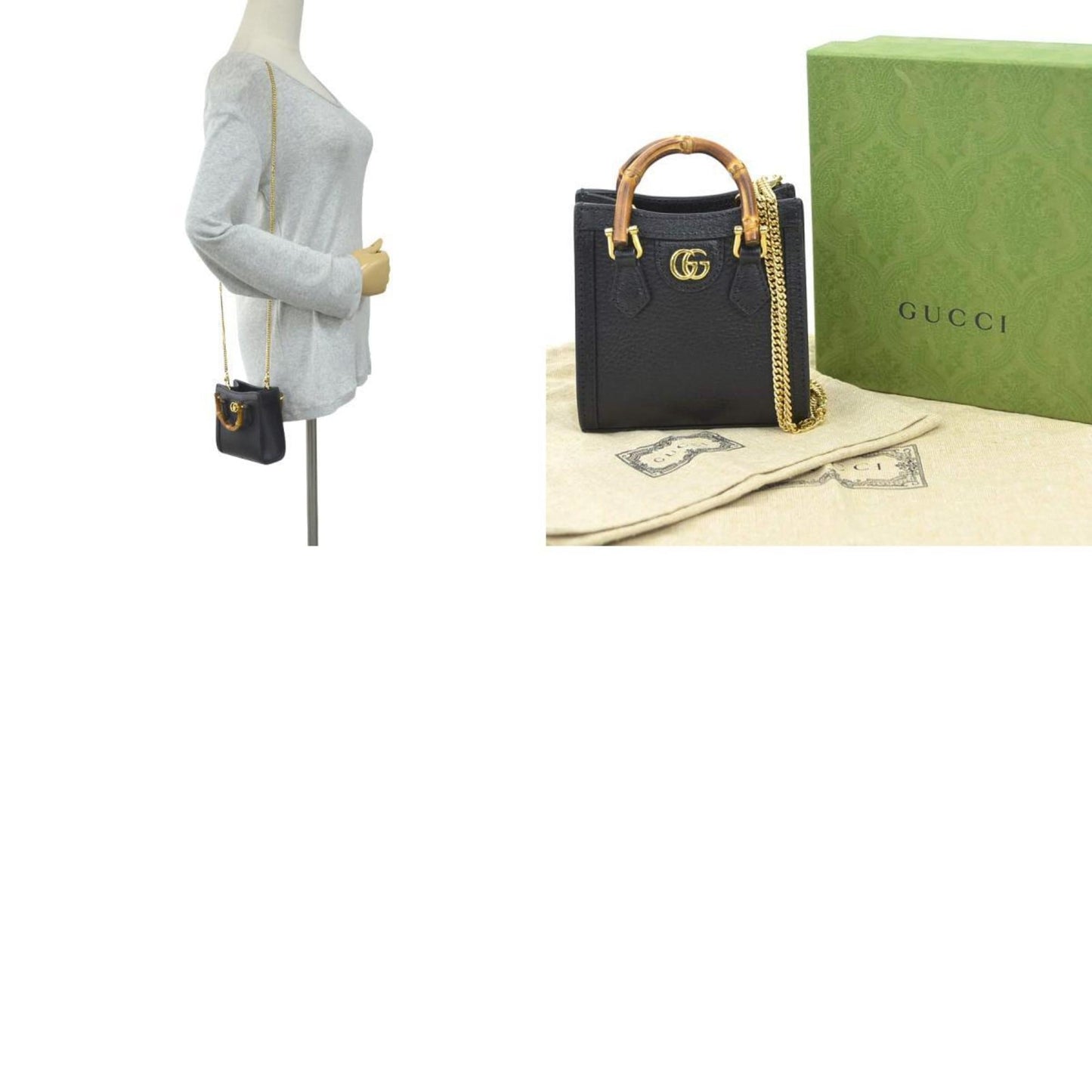 Gucci Black Leather Shoulder Bag ( )