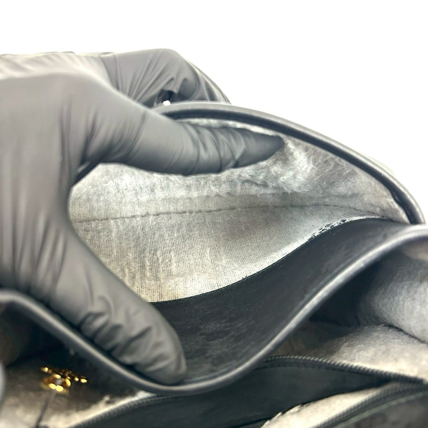 Gucci Black Leather Pvc Pochette Shoulder Bag ( )