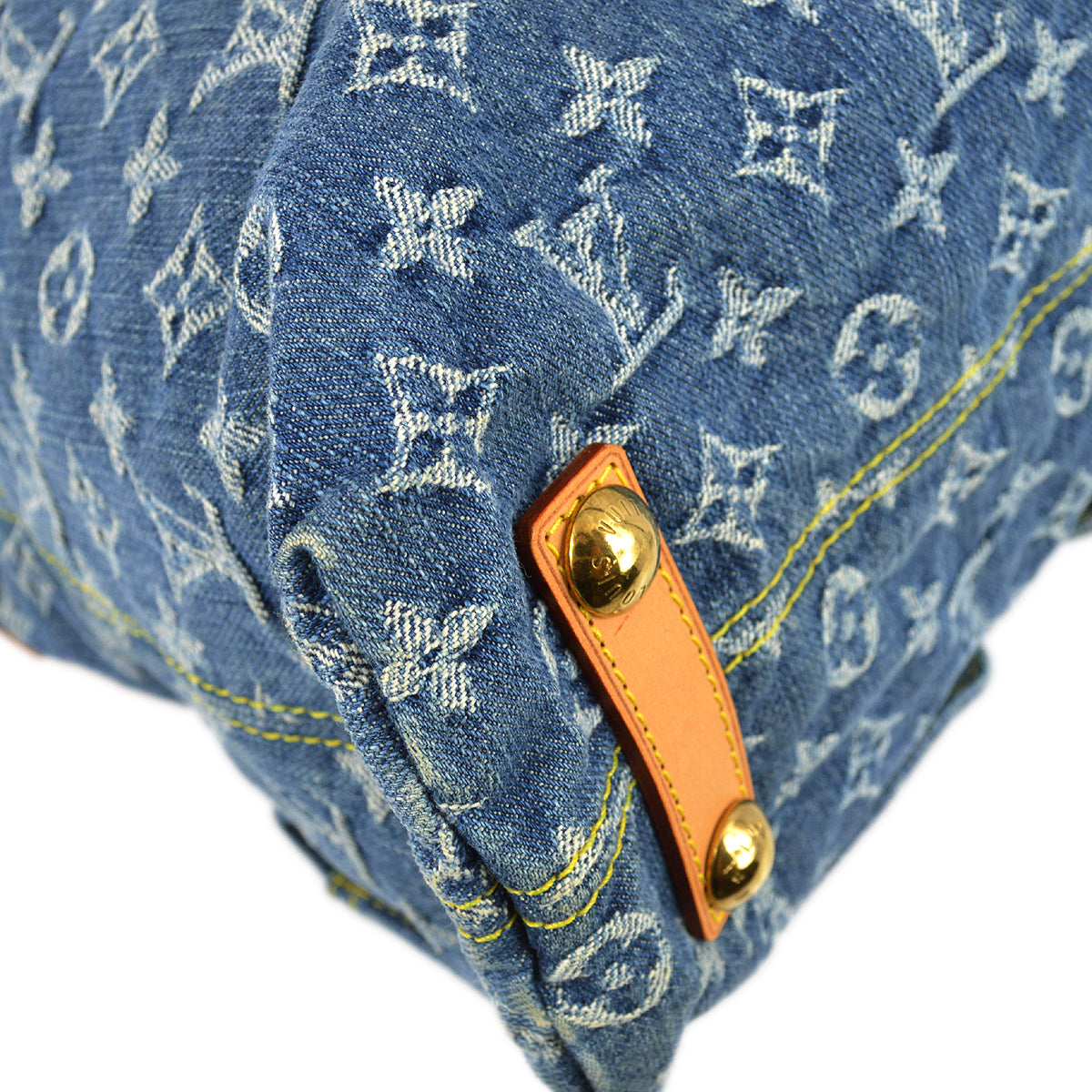 Louis Vuitton 2005 Blue Monogram Denim Baggy GM Shoulder Bag M95048