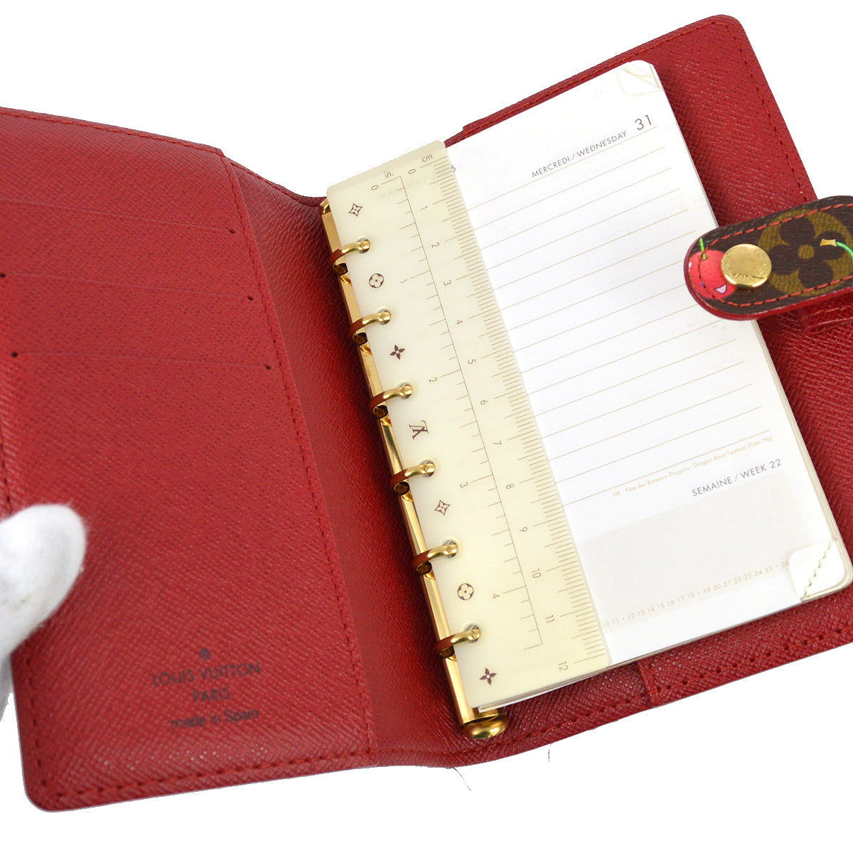Louis Vuitton 2005 Cherry Agenda PM Note Book Cover R21023 Small Good