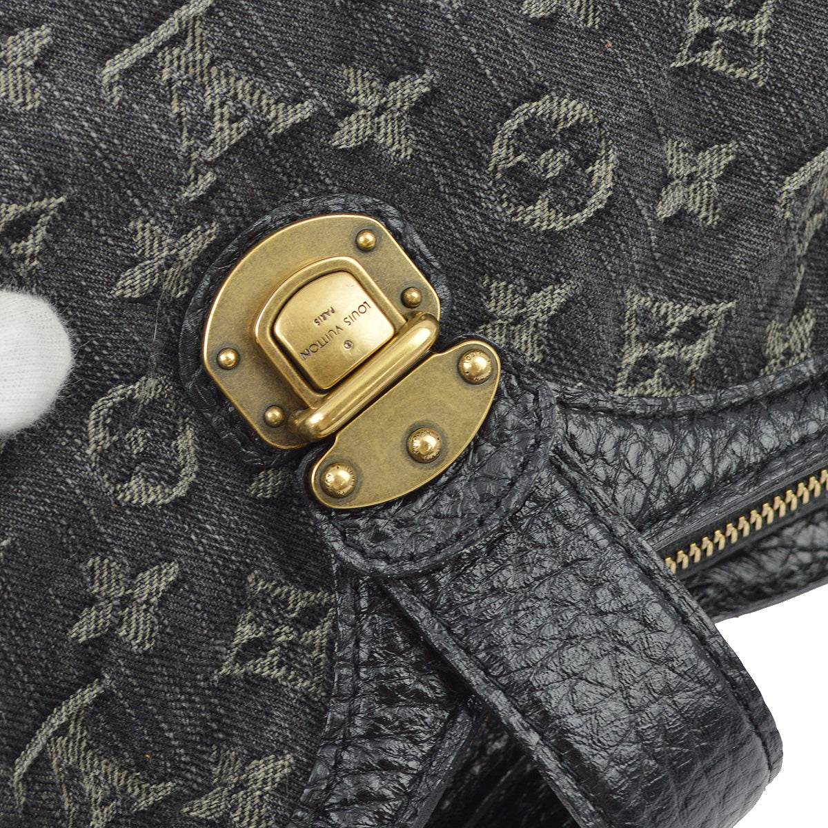Louis Vuitton Black Monogram Denim XS Shoulder Bag M95608