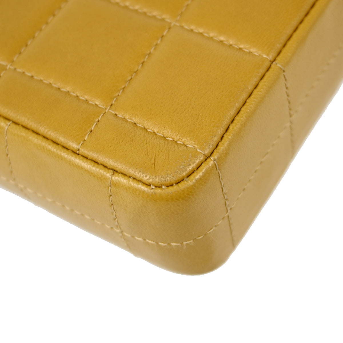 Chanel Beige Lambskin East West Choco Bar Chain Shoulder Bag