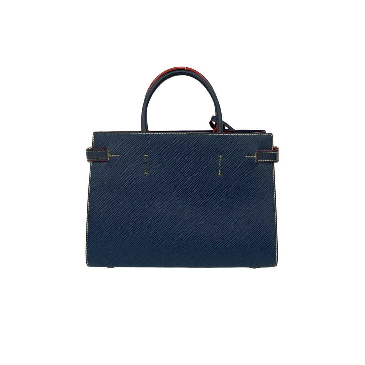 LOUIS VUITTON Shoulder Bag leather Navy Twisted tote