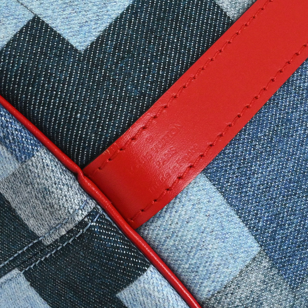 Louis Vuitton Denim Square Patchwork Bandouliere 30 2way Shoulder Handbag M45041