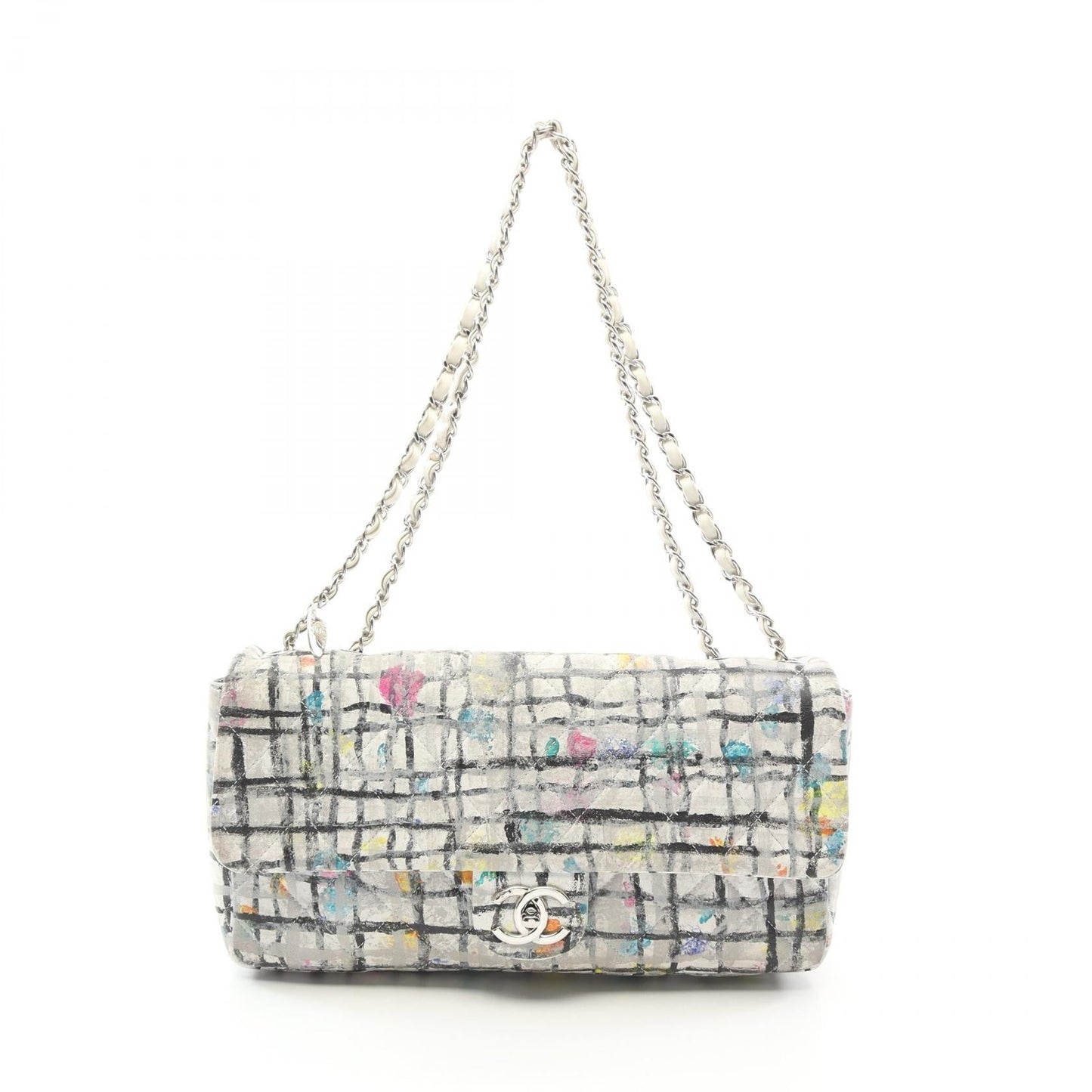 Chanel Coco Mark Paint Graffiti Leather Shoulder Bag