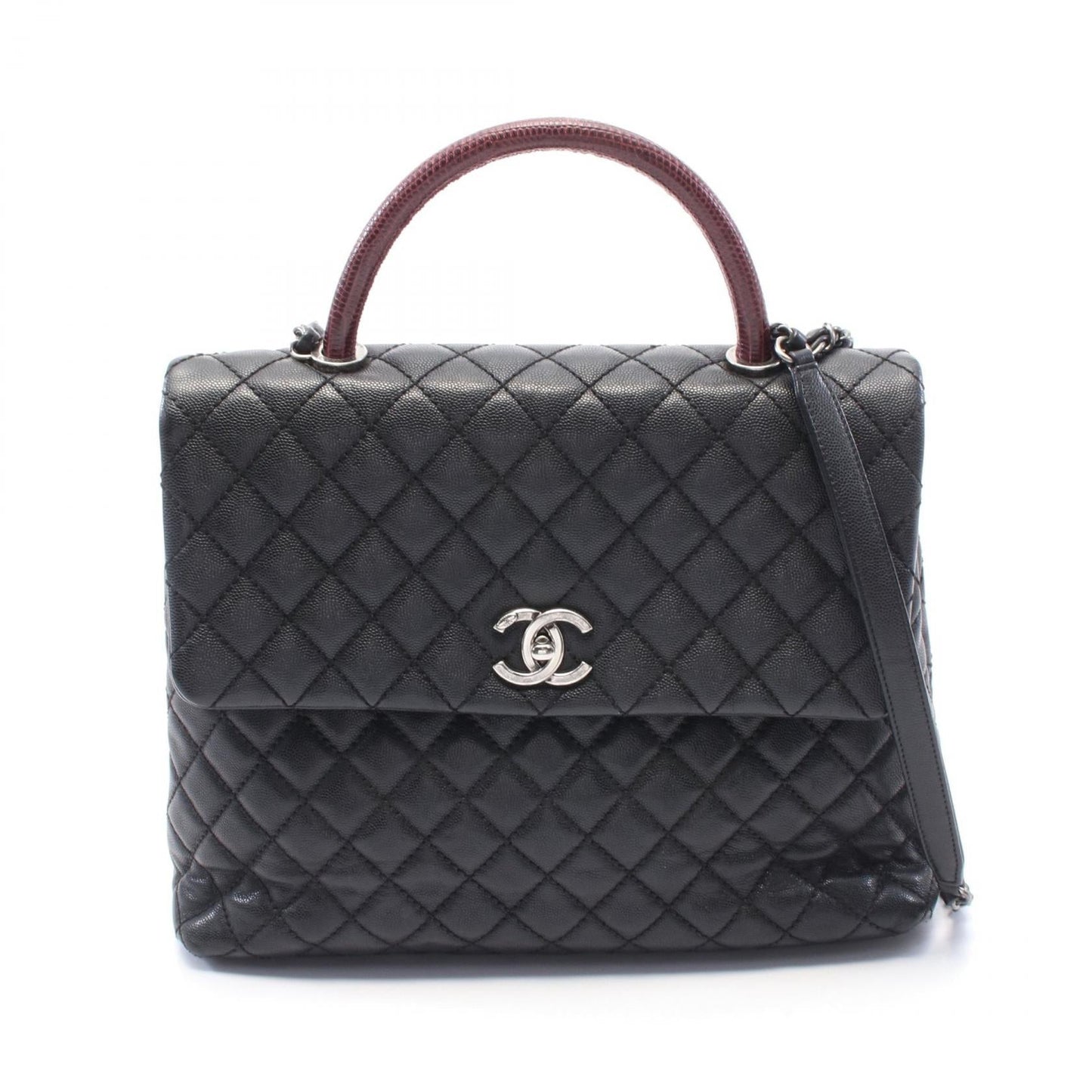 Chanel Matelasse Coco Handle Caviar Skin Exotic Leather Handbag