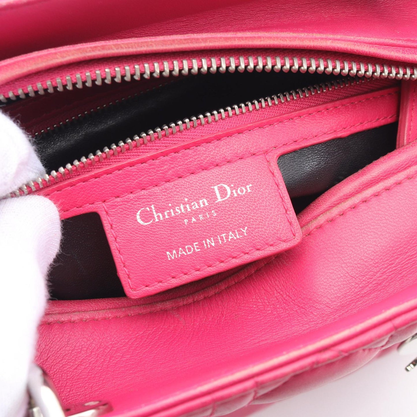 Dior LADY DIOR Cannage Leather Handbag
