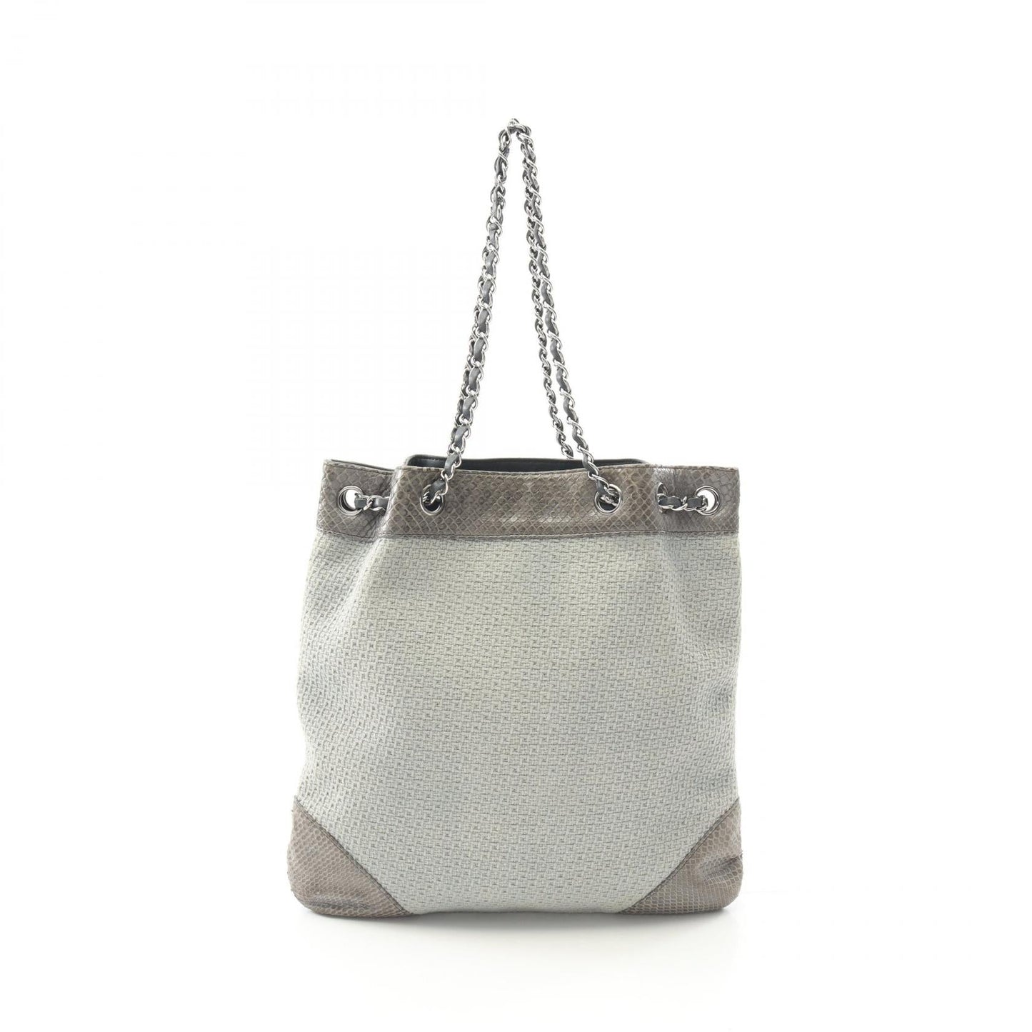 Chanel Canvas Exotic Leather Shoulder Bag