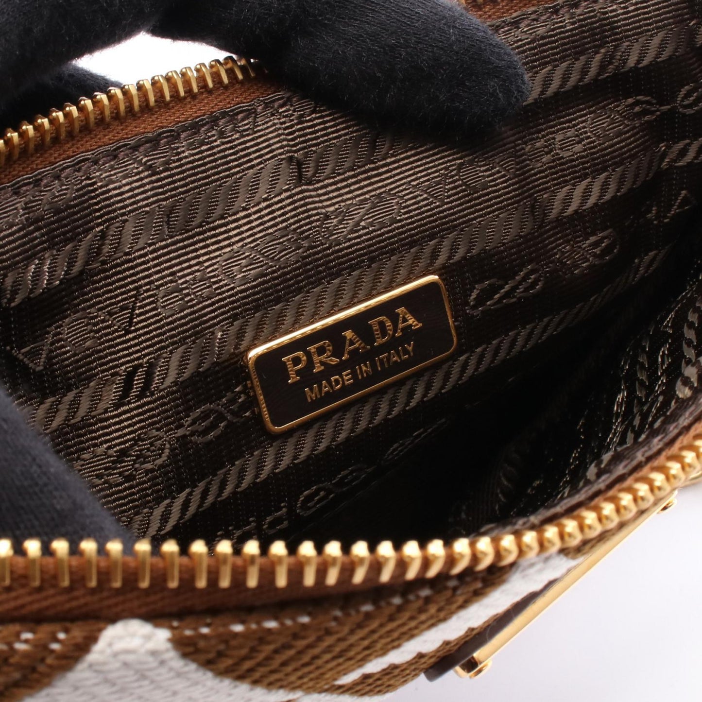 Prada 1BC543 Canvas Leather 2way Shoulder Bag
