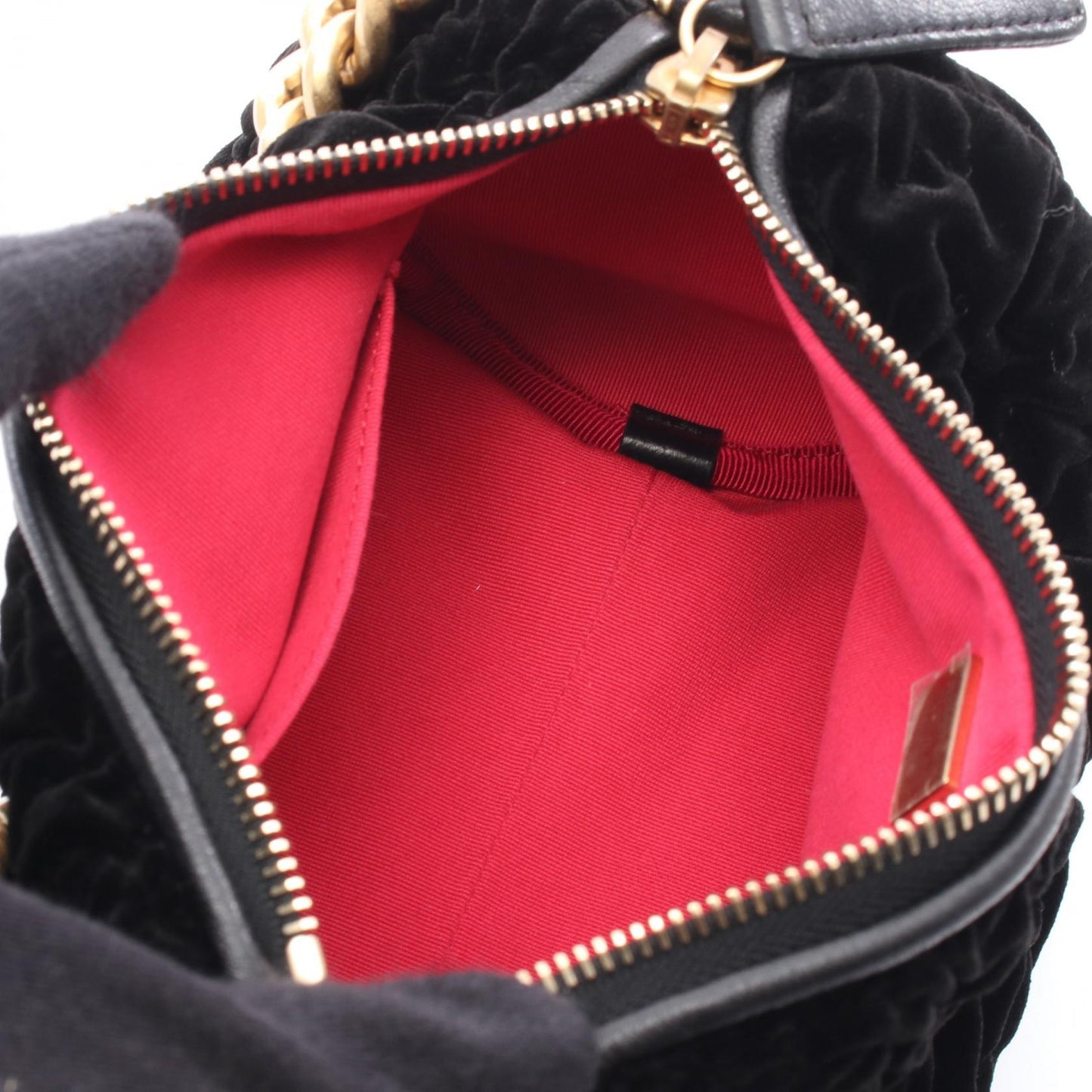 Chanel Camellia Leather Velvet Shoulder Bag