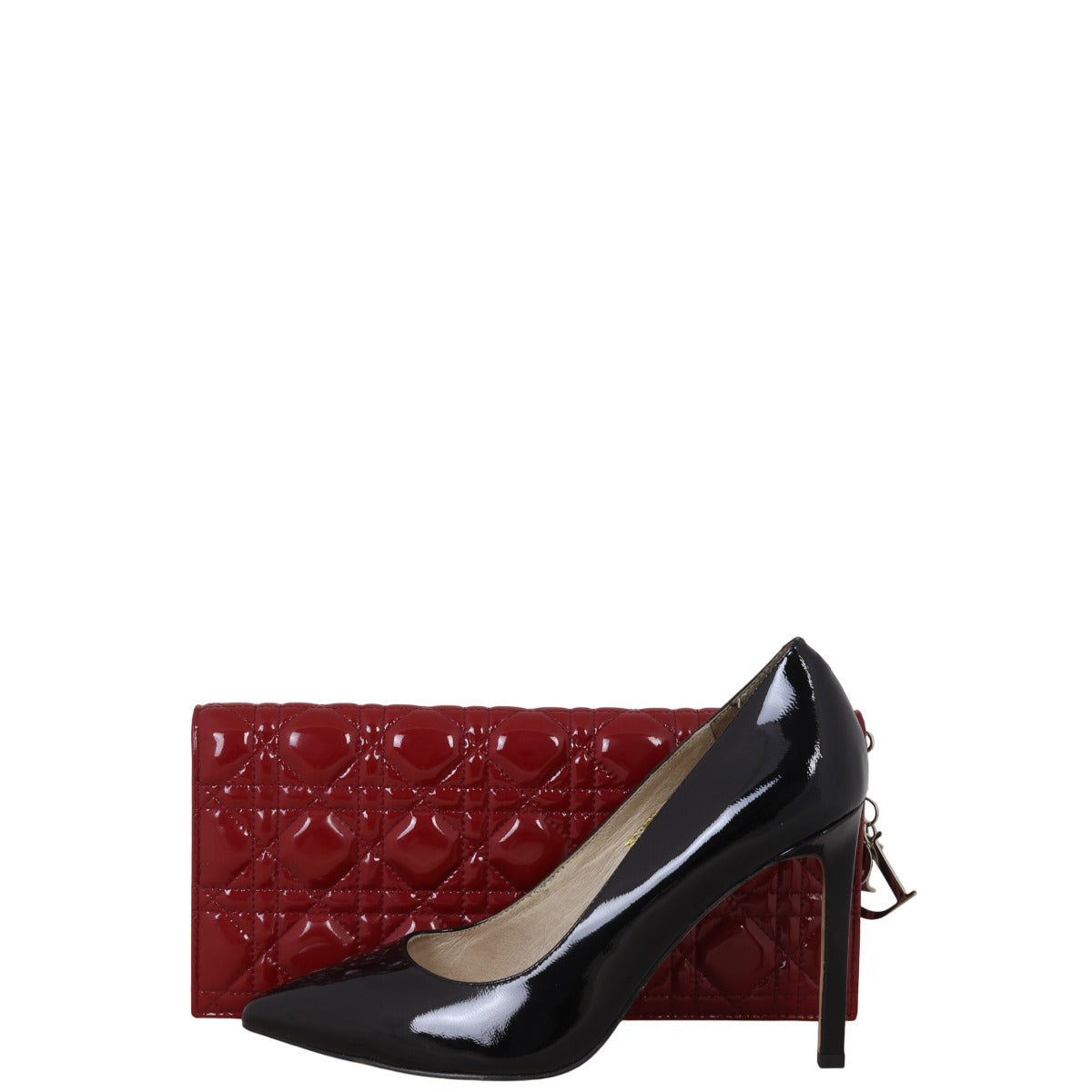 Dior Lady Dior Patent Cannage Pouch