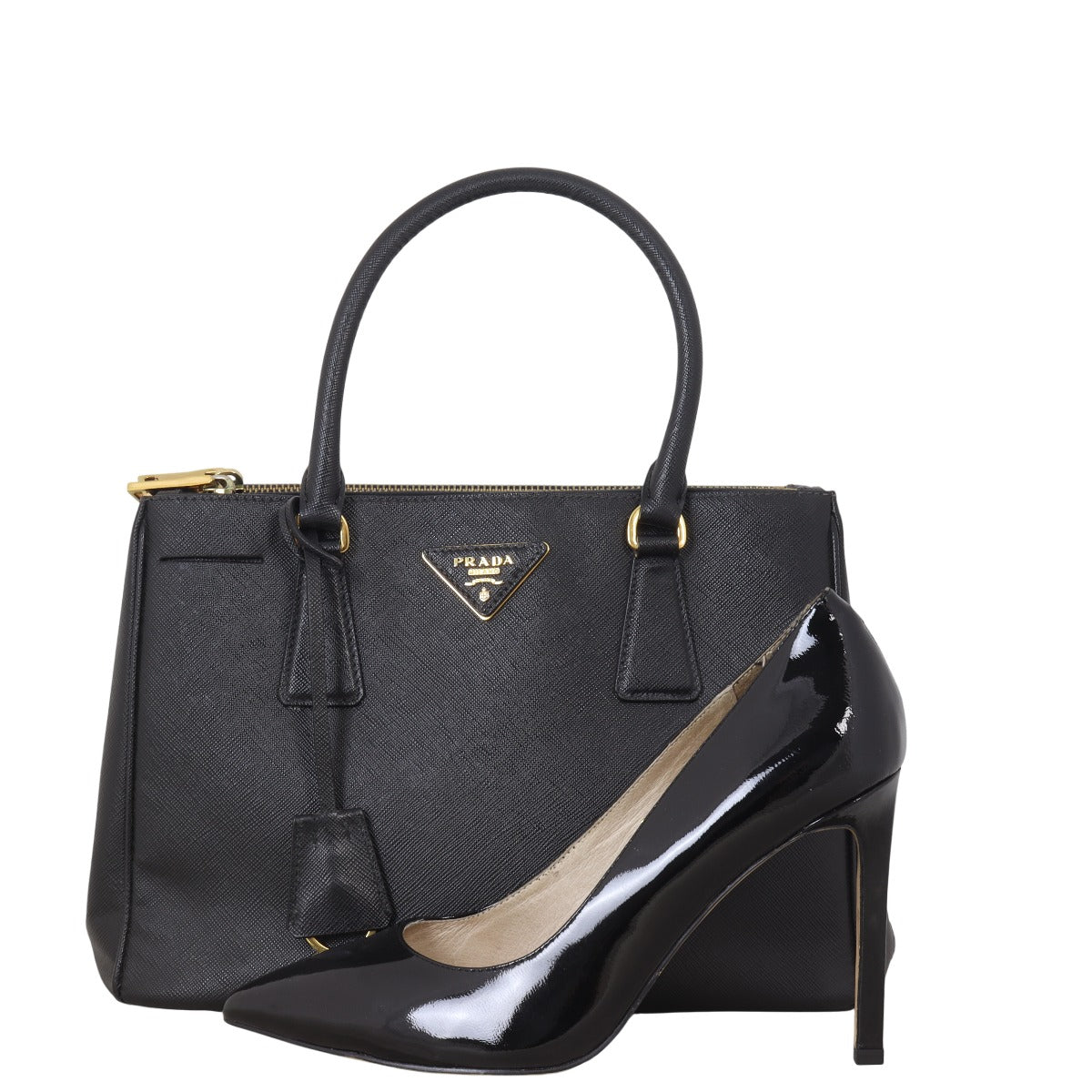 Prada Saffiano Lux Galleria Double Zip Tote Small