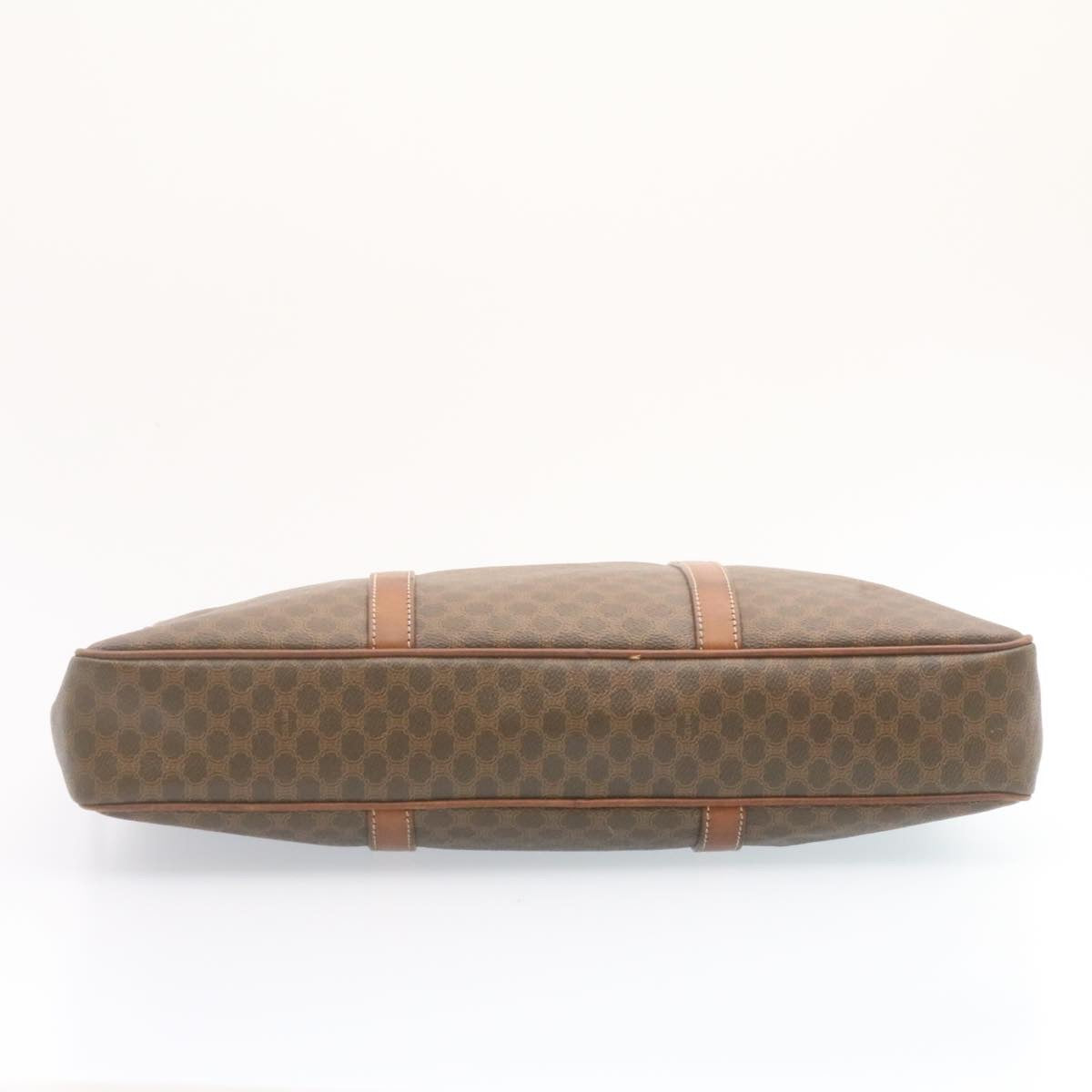 Luxury CELINE Macadam Canvas Hand Bag PVC Leather Brown 22577