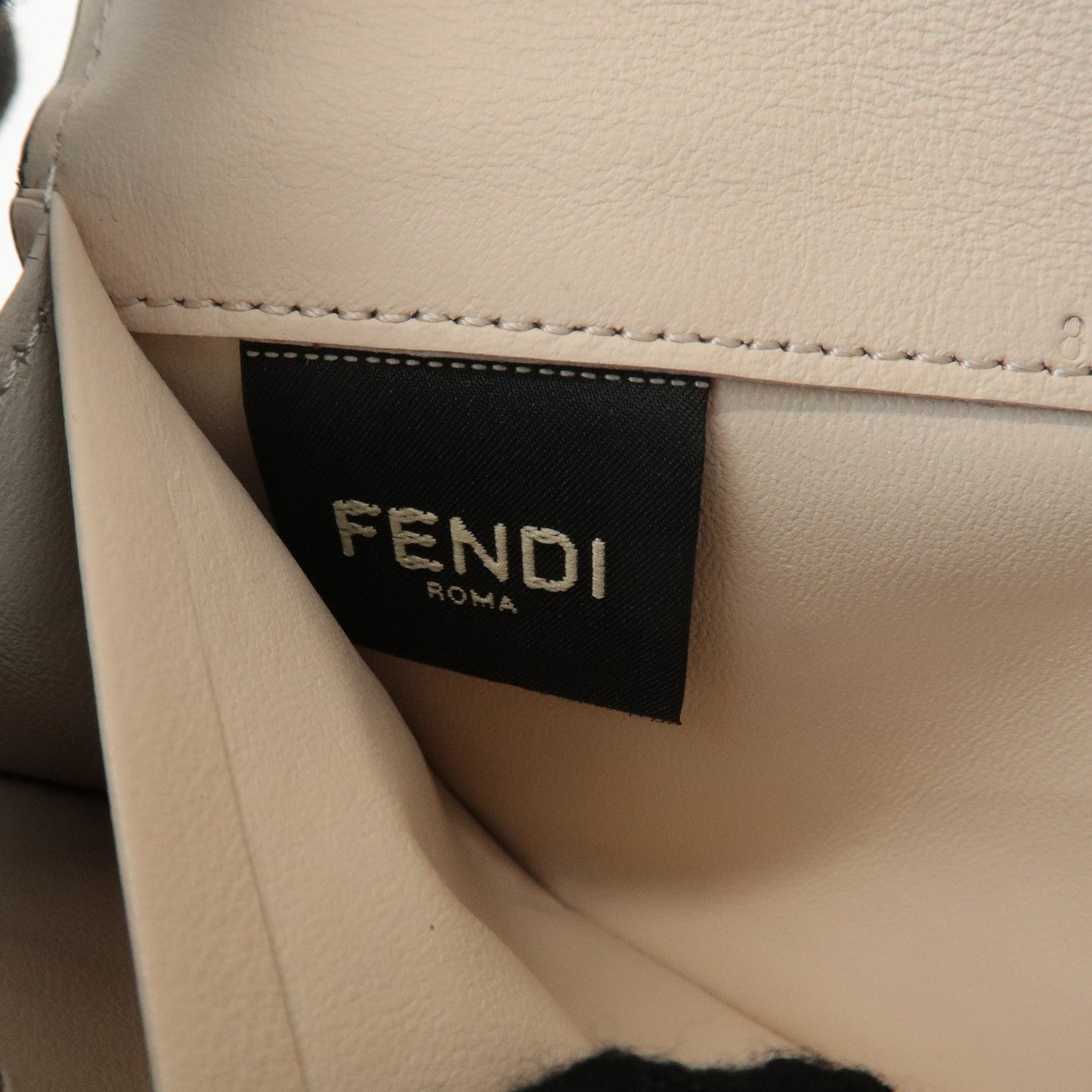 FENDI Leather Peekaboo Bi-fold Long Wallet Black 8M0427