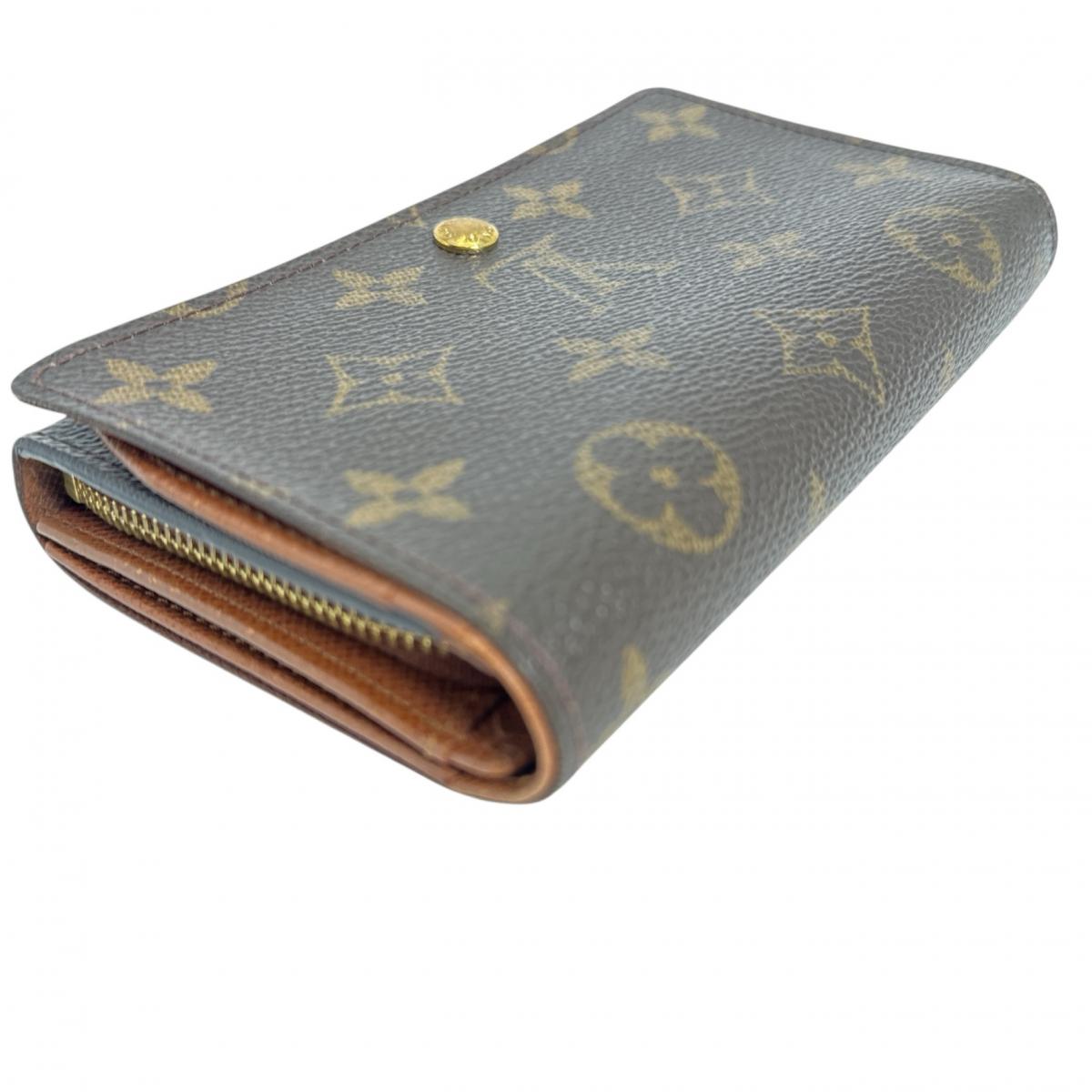 LOUIS VUITTON Bifold Wallet M61730 Monogram canvas Brown L-shaped fastener Monogram Porto Monevier Tresor unisex(Unisex)