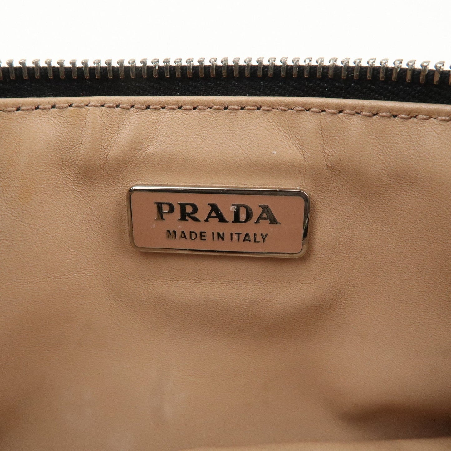 PRADA Leather Pouch Studs Black