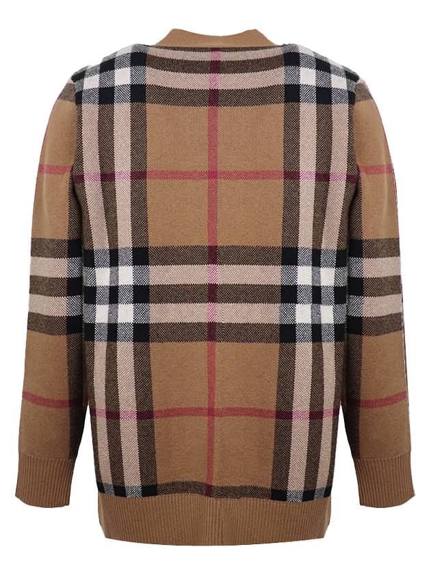 Luxury Burberry Check Wool Cashmere Cardigan Brown