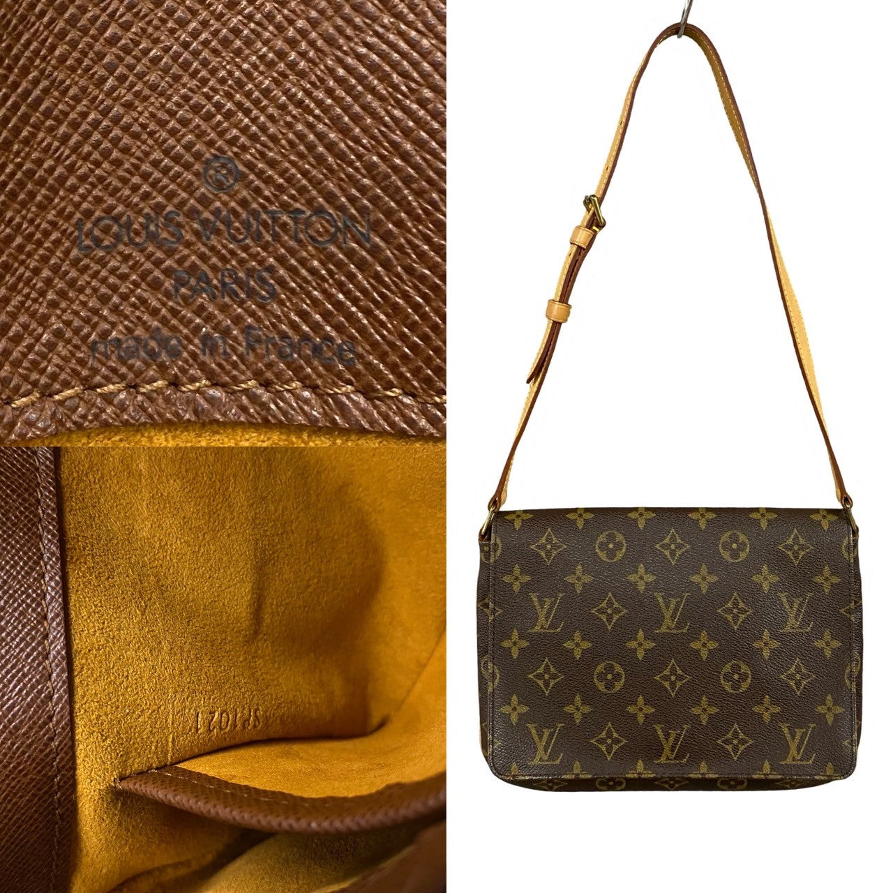 LOUIS VUITTON Shoulder Bag M51257 Leather, PVC Brown Monogram Musette tango mens(Unisex)