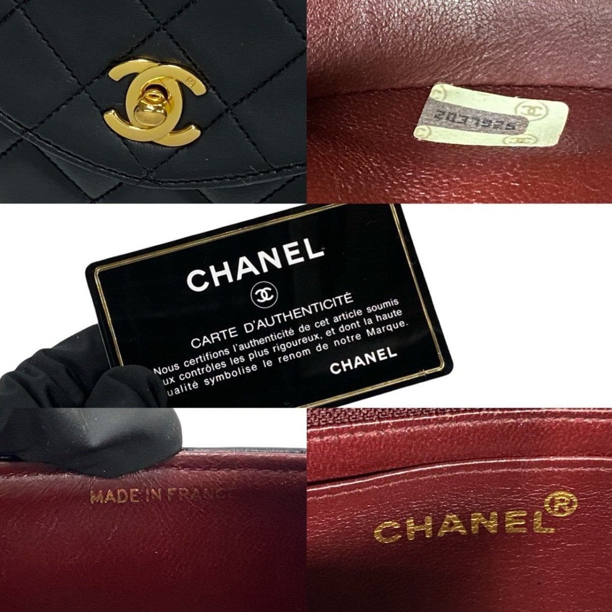CHANEL Handbag lambskin black COCO Mark Matrasse Women