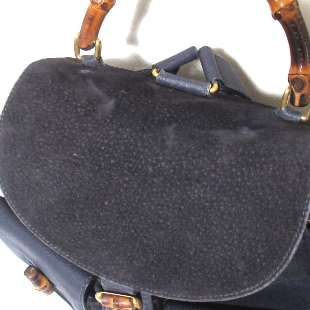 Gucci Bamboo Line Suede Leather Backpack