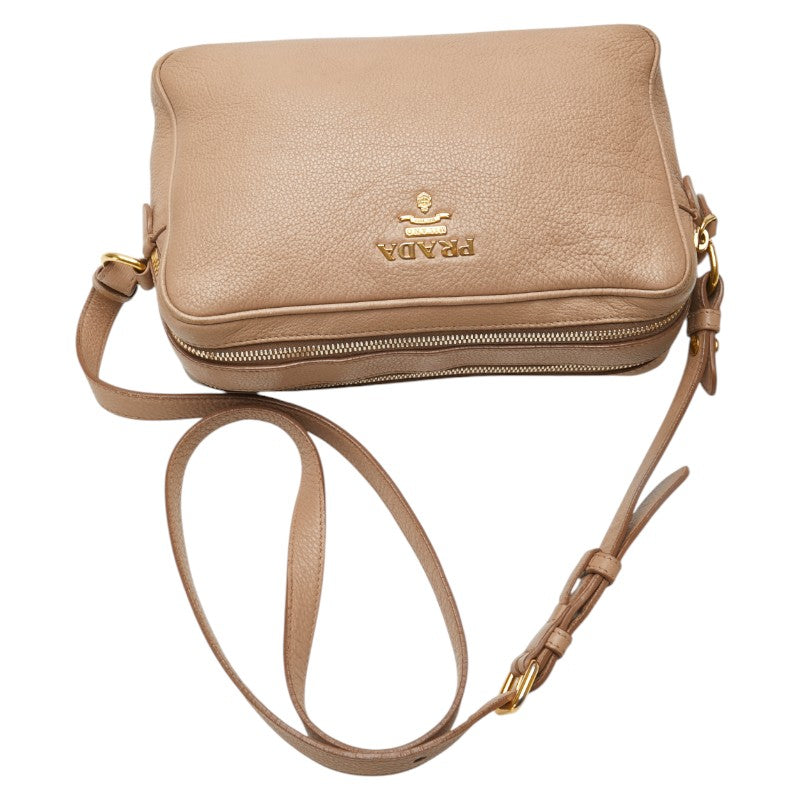 Prada Official Name Leather Shoulder Bag