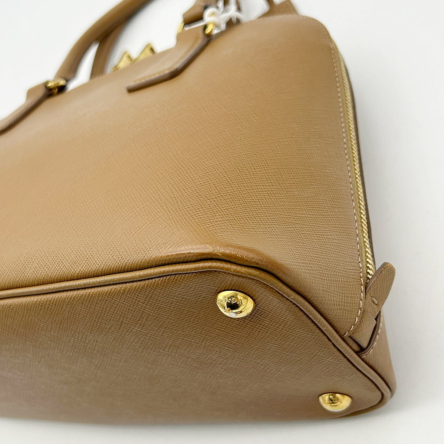 PRADA Saffiano Lux Medium Promenade Tote Caramel LA11399