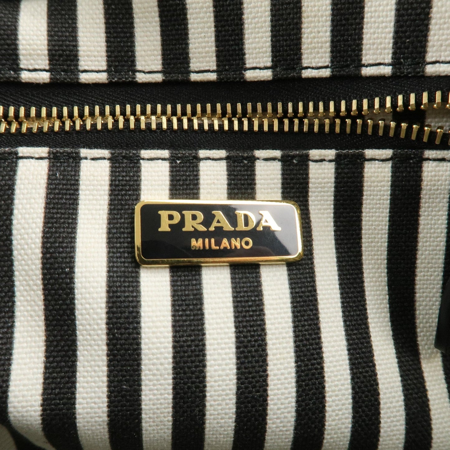 PRADA Canvas Pouch Cosmetic Pouch Black