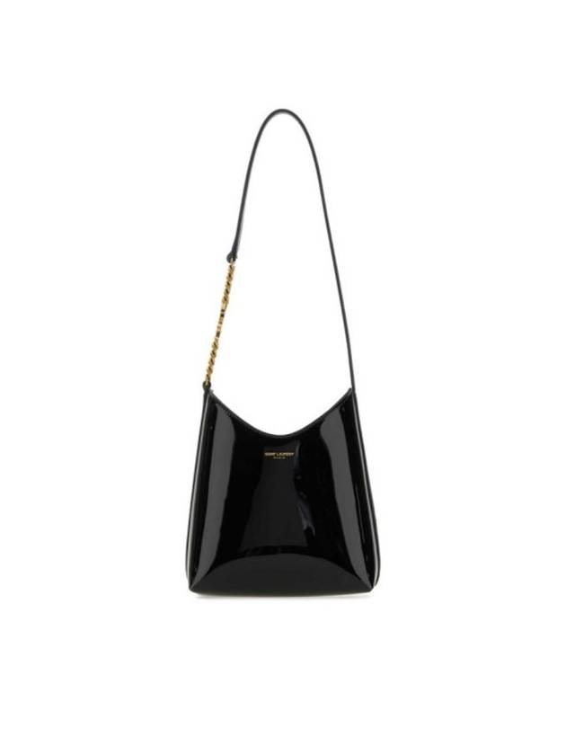 Luxury Saint Laurent Trending 2025 Rendez Vous Patent Leather Mini Hobo Shoulder Bag Black