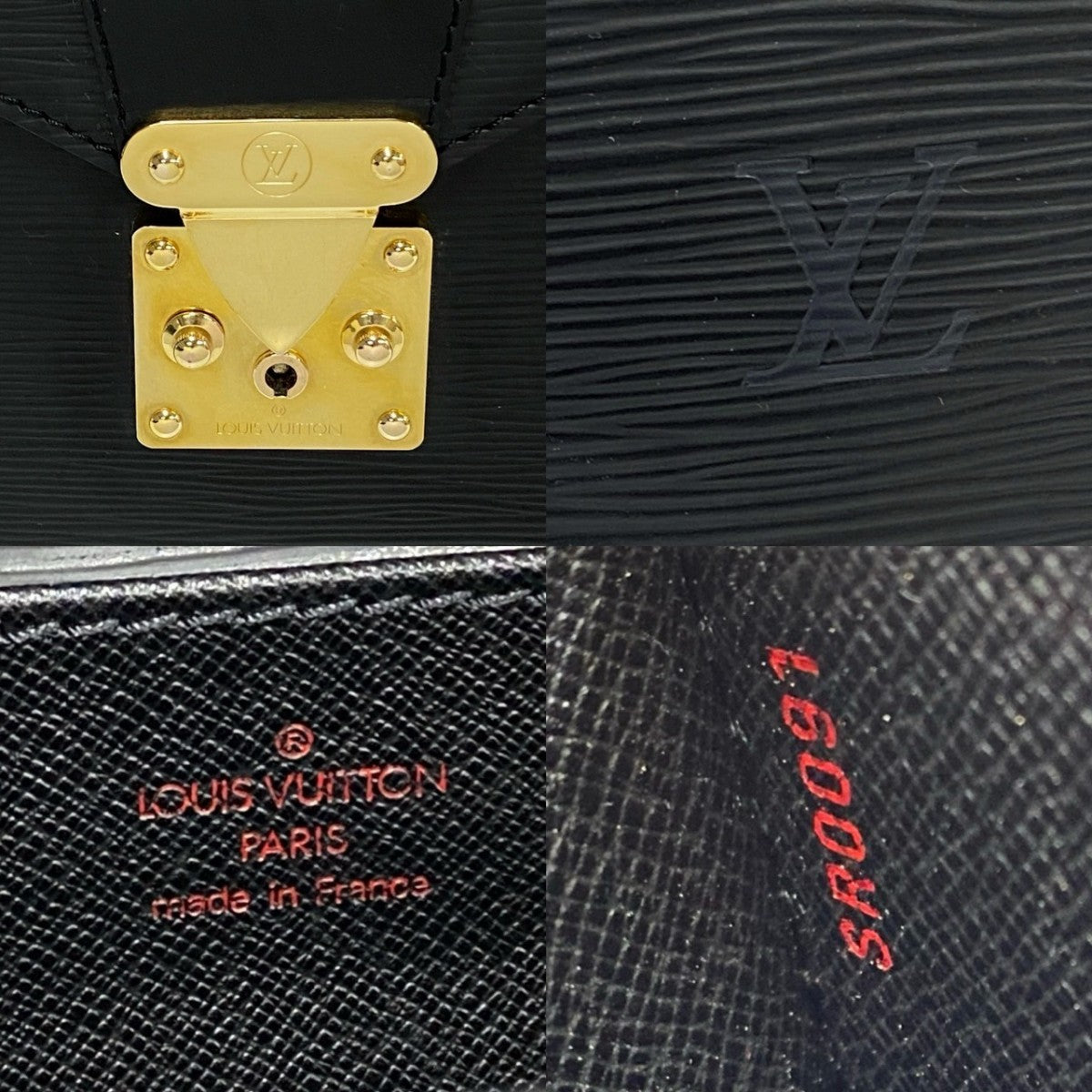 LOUIS VUITTON Business bag M54412 leather black Epi Serviette Ambassador