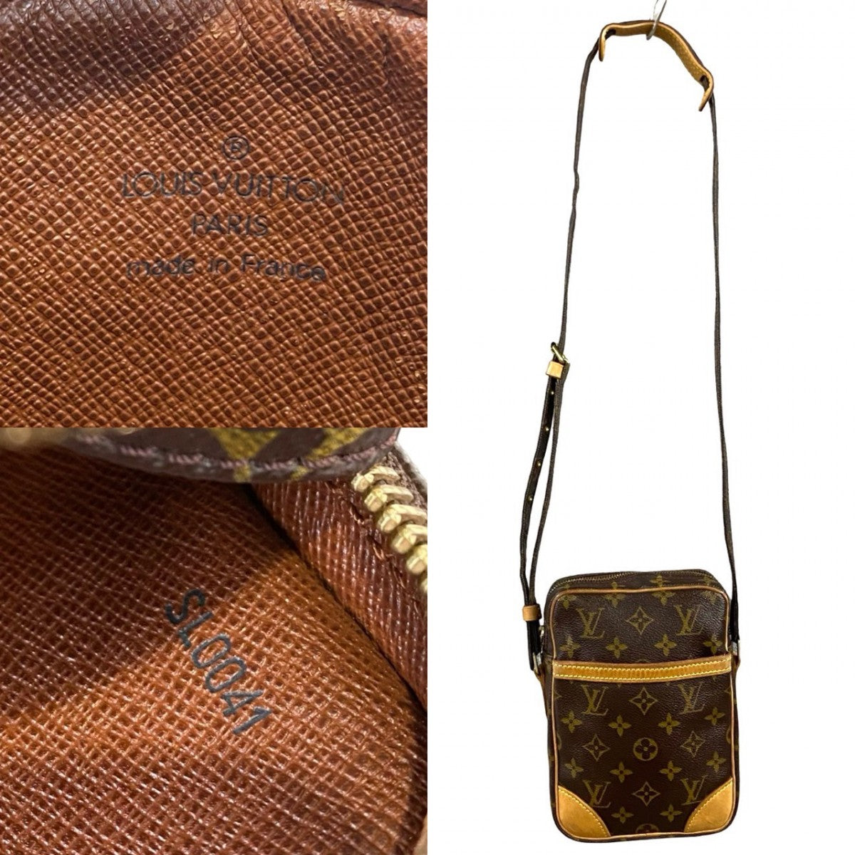 LOUIS VUITTON Shoulder Bag M45266 Leather, PVC Brown Monogram Danube mens(Unisex)